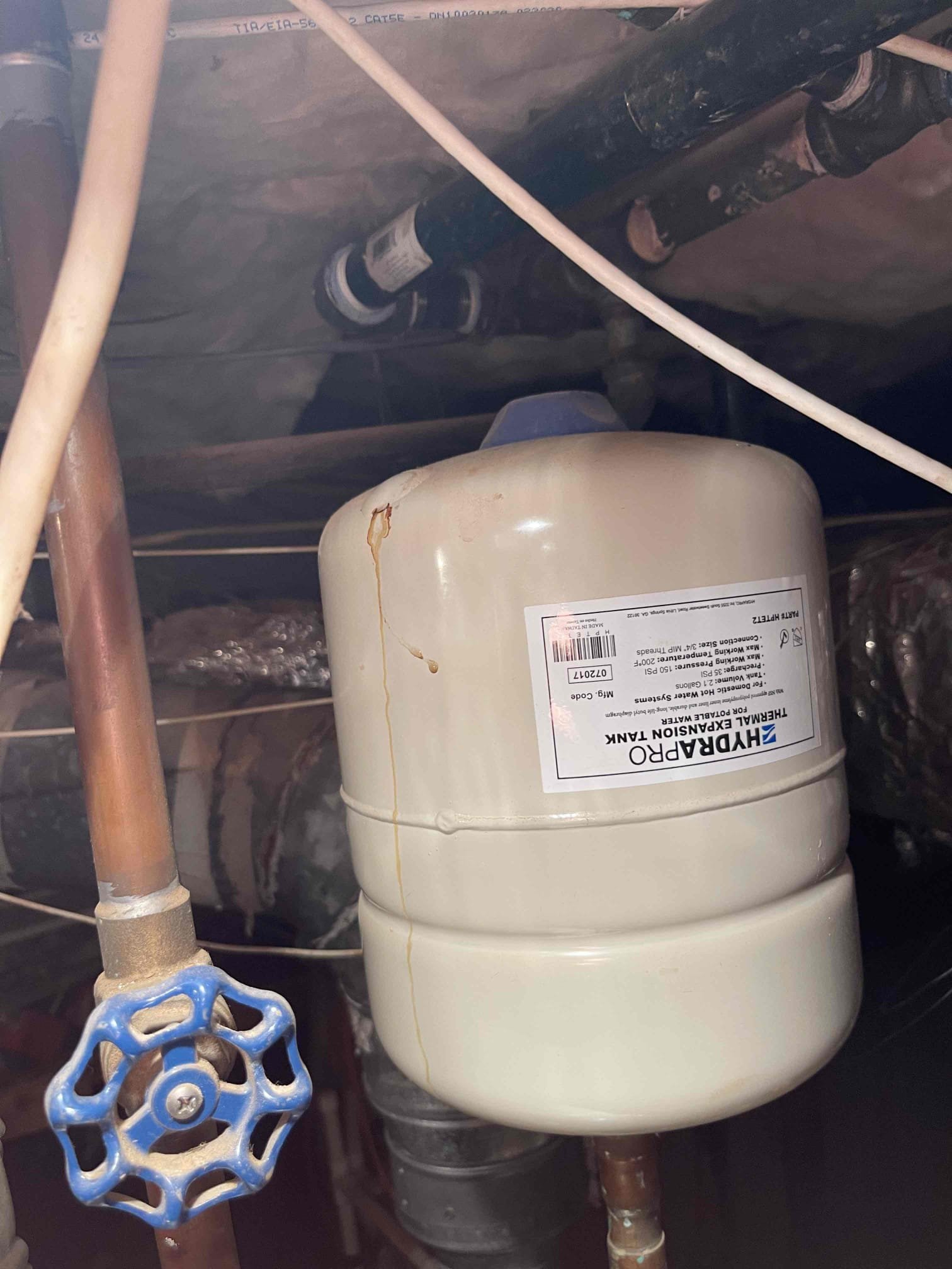 Customer had a new toilet already purchased, and wanted us to replace the hall bedroom bathroom toilet. Replaced the toilet with the one supplied, hauled off old toilet. Left quote for water heater/expansion tank. Water pressure was in the normal range, but the expansion tank had a blister from where it has rusted through. No further issue at this time.