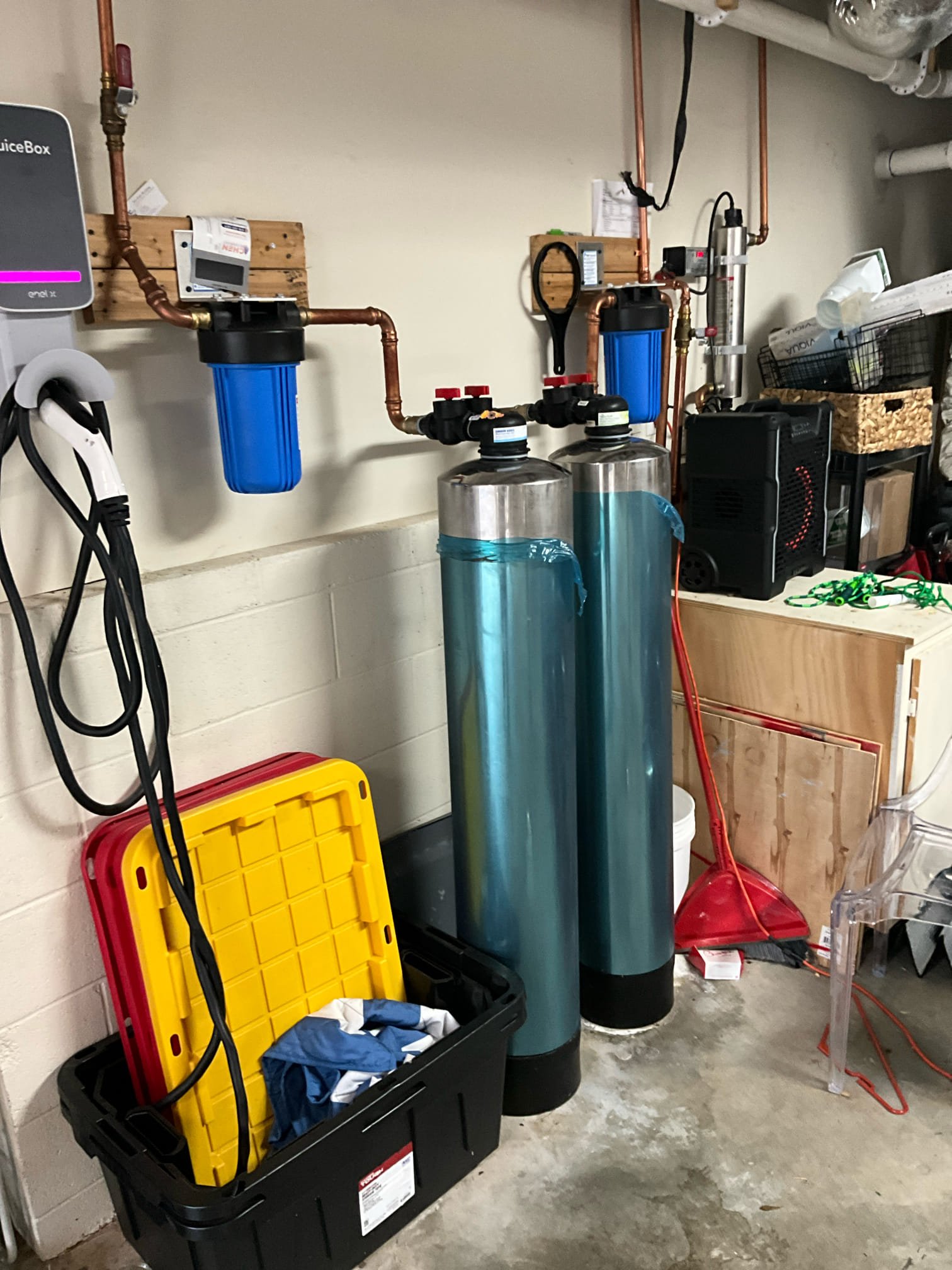 Call for water on floor in kitchen.

Inspection revealed that the pressure regulating valve has failed. This failure has led to damage to the following:
-Dishwasher, resulting in water damage to floors.
-Potfiller connection inside wall, resulting in water damage to floor.
-Damage to water heater and thermal expansion tank
-left side vanity faucet in master bathroom
-right side vanity faucet and shut off valve in master bathroom
-Water filtration system has been damaged.
-Seized shut off valves for washing machine

Due to extent of damage I have recommended reliable restoration be contacted to assist with restorative work.

Today we replaced the pressure regulating valve and shut off valve for the home.

I am leaving estimates for the work required.