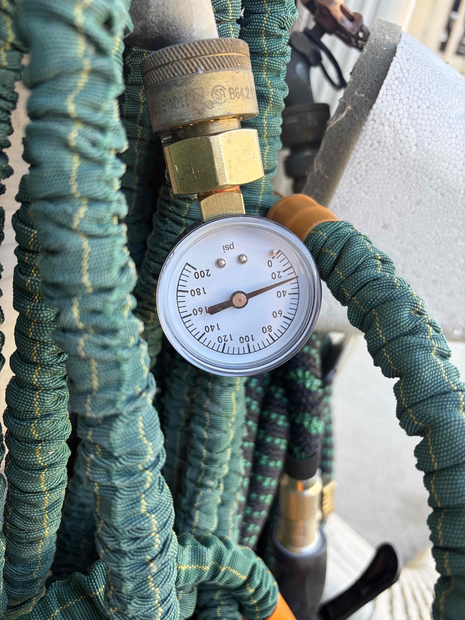 CUSTOMER come out and take a look at replacing her kitchen sink faucet that she had supplied. The current configuration is a single hole with supply lines that require half inch supply lines additionally off of the stops however, the current configuration is the integrated shut off valves that have the half inch Adapters on them. However, in order to install the faucet that the customer is supplying, we would have to replace the angle stops and the supply lines in order to make the faucet work properly in addition that she had a toilet that was constantly running, so therefore I gave her a couple different options on if we can replace the toilet or rebuild the toilet But during my thorough diagnosis when checking the water pressure the pressure would drop 30 pounds when the toilet was flushed during the drop test indicating failure of the pressure reducing valve so therefore I recommend replacing the pressure reducing valve along with that the water heater is from 2006 so that will be 