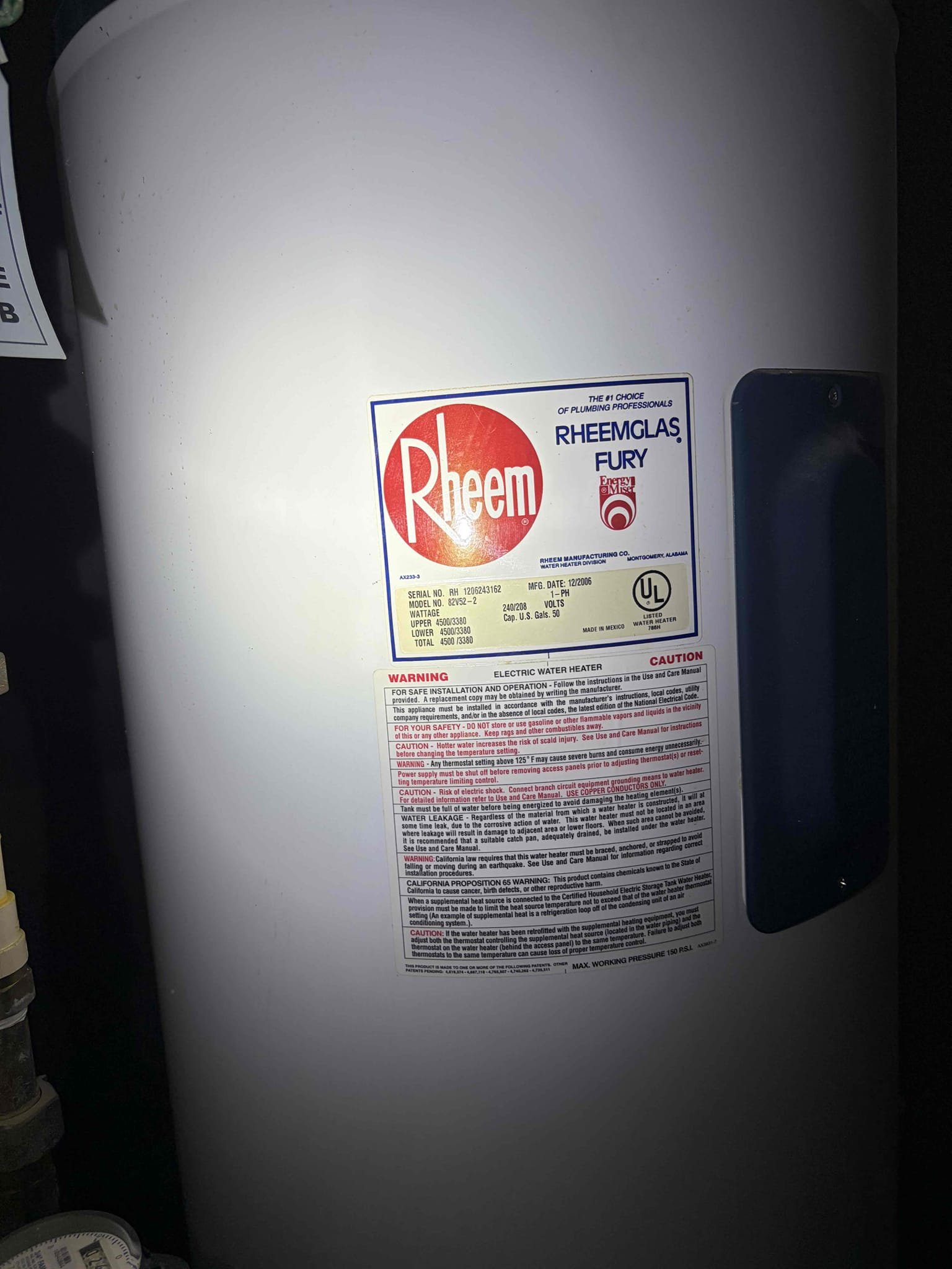 CUSTOMER come out and take a look at replacing her kitchen sink faucet that she had supplied. The current configuration is a single hole with supply lines that require half inch supply lines additionally off of the stops however, the current configuration is the integrated shut off valves that have the half inch Adapters on them. However, in order to install the faucet that the customer is supplying, we would have to replace the angle stops and the supply lines in order to make the faucet work properly in addition that she had a toilet that was constantly running, so therefore I gave her a couple different options on if we can replace the toilet or rebuild the toilet But during my thorough diagnosis when checking the water pressure the pressure would drop 30 pounds when the toilet was flushed during the drop test indicating failure of the pressure reducing valve so therefore I recommend replacing the pressure reducing valve along with that the water heater is from 2006 so that will be 