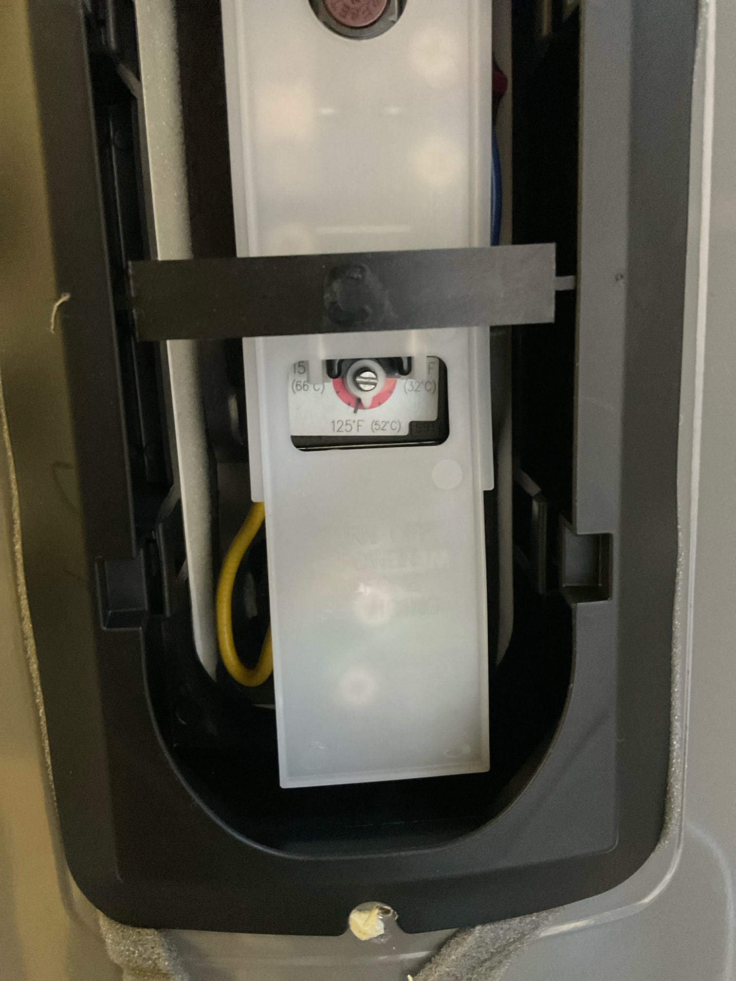 Adjusted water heater temperature to hotter per owner requested from 120 degree to 130 degree 