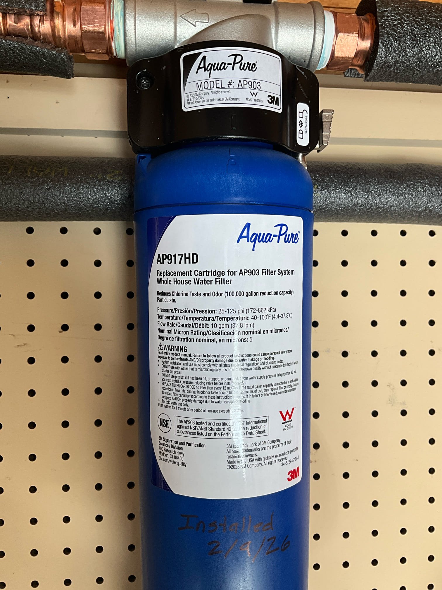 Customer called us out for an odd taste in the water. Inspected whole house filter to see what contaminants it was designed for. Noted that it was for chlorine and odor with no sediment pre-filter. I tasted the water and wasn’t able to quantify the taste. Informed customer that the best approach from here is to either have the water tested by a lab or install a reverse osmosis system. Most whole house filters aren’t designed for specific taste for drinking reverse osmosis is the best approach for good tasting drinking water. Customer declined any further diagnostics or solutions.