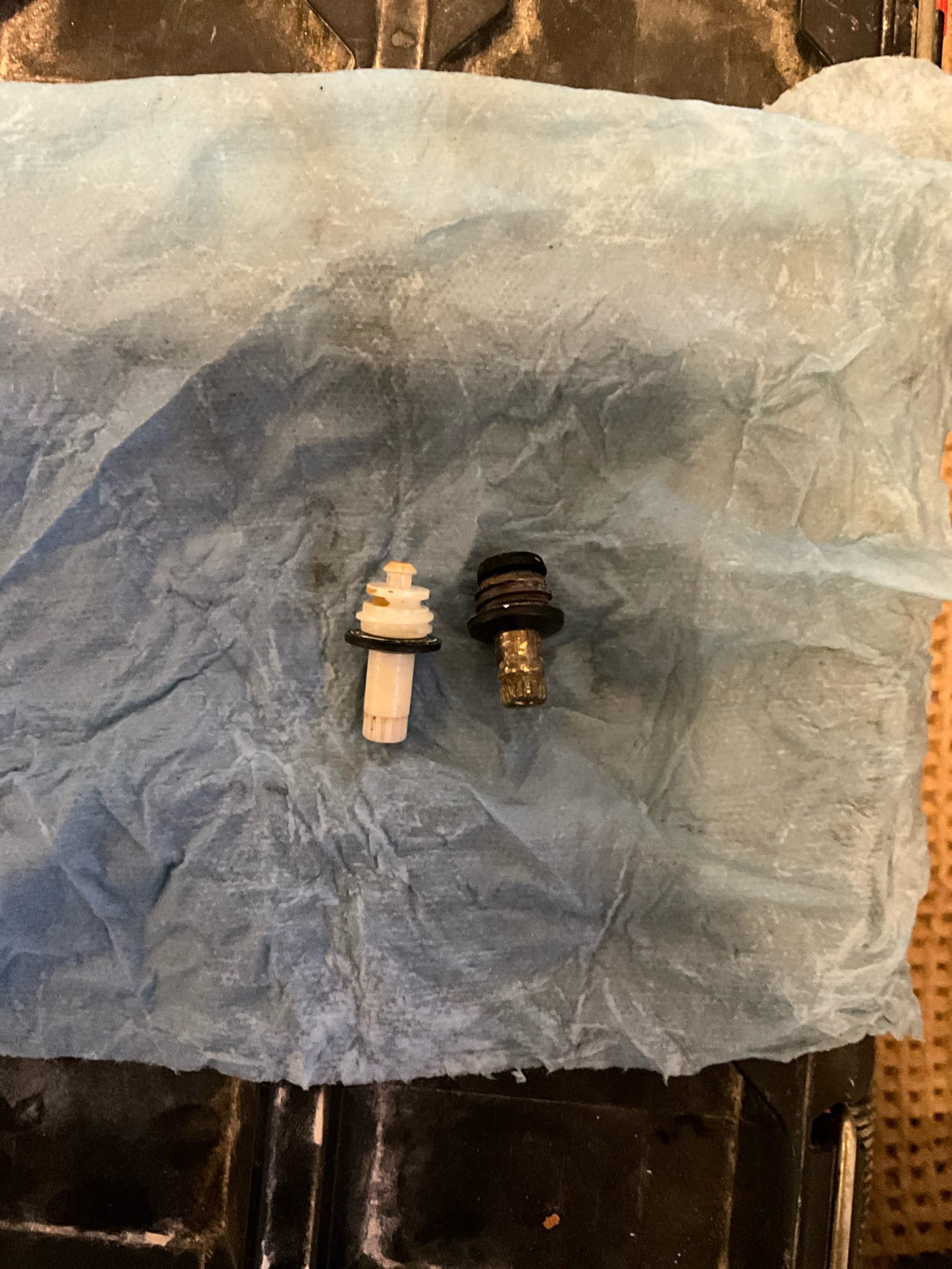 Call for no water pressure on hot side in kitchen faucet.

Arrived and met with Matthew. He showed me the kitchen faucet which had poor flow from the hot side. All other fixtures have normal flow.

Inspection revealed a slight drip on the hot side shut off valve. Both shut off valves are very old. I discussed options and concerns, stating the shut off valve gaskets have broken off and caused a blockage in the lines. 

I rebuilt shut off valves. After restoring water I attempted to back flush the faucet to clear the blockage, but the blockage was not able to be removed.

Checked water pressure and read at  62 psi at 11am on a weekday. Matthew did express that some symptoms of early prv failure were present, specifically high pressure in the early morning when water is first being used. This is consistent with a pressure regulating valve failing in the early stages. There has also been significant main waterline repairs done to the neighborhood, which has likely contributed to premature 