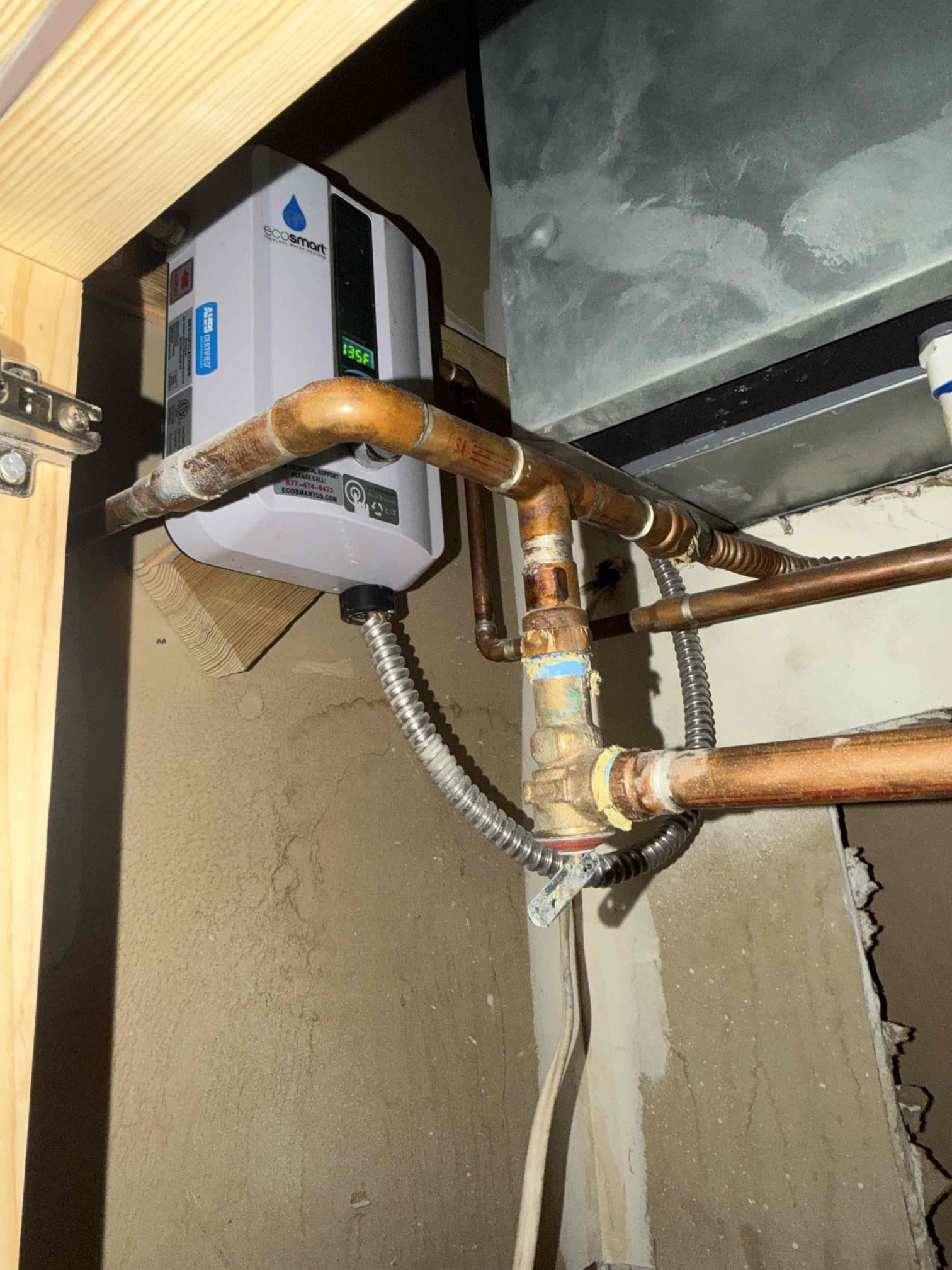 Customer stated that when hot water is on in shower it would go cold. At first thought it was a cartridge issue, but then noticed same issue at laboratory faucet. And then once all fixtures were on in unit, there was just lukewarm water. Send it to customer that the little electric tankless water heater that he has isn’t sufficient enough for the unit. Will send customer estimate to install 40 gallon lowboy water heater.