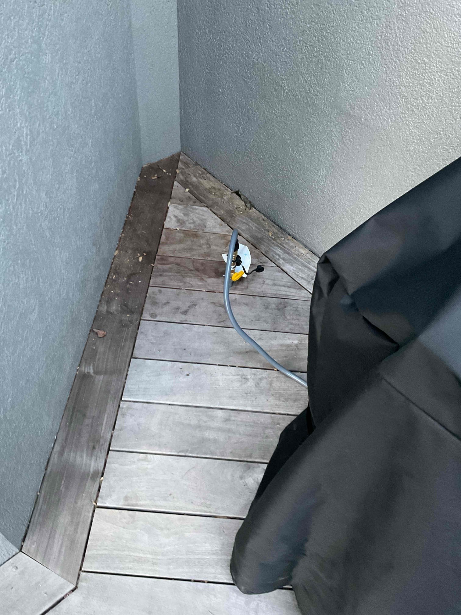 Install gas line to gas grill outside.

Ran gas line from inside home to outside and up to porch. Tested no leaks were present at this time. Painted all exposed black iron piping. Gas grill was working as it should. Cleaned up work area.