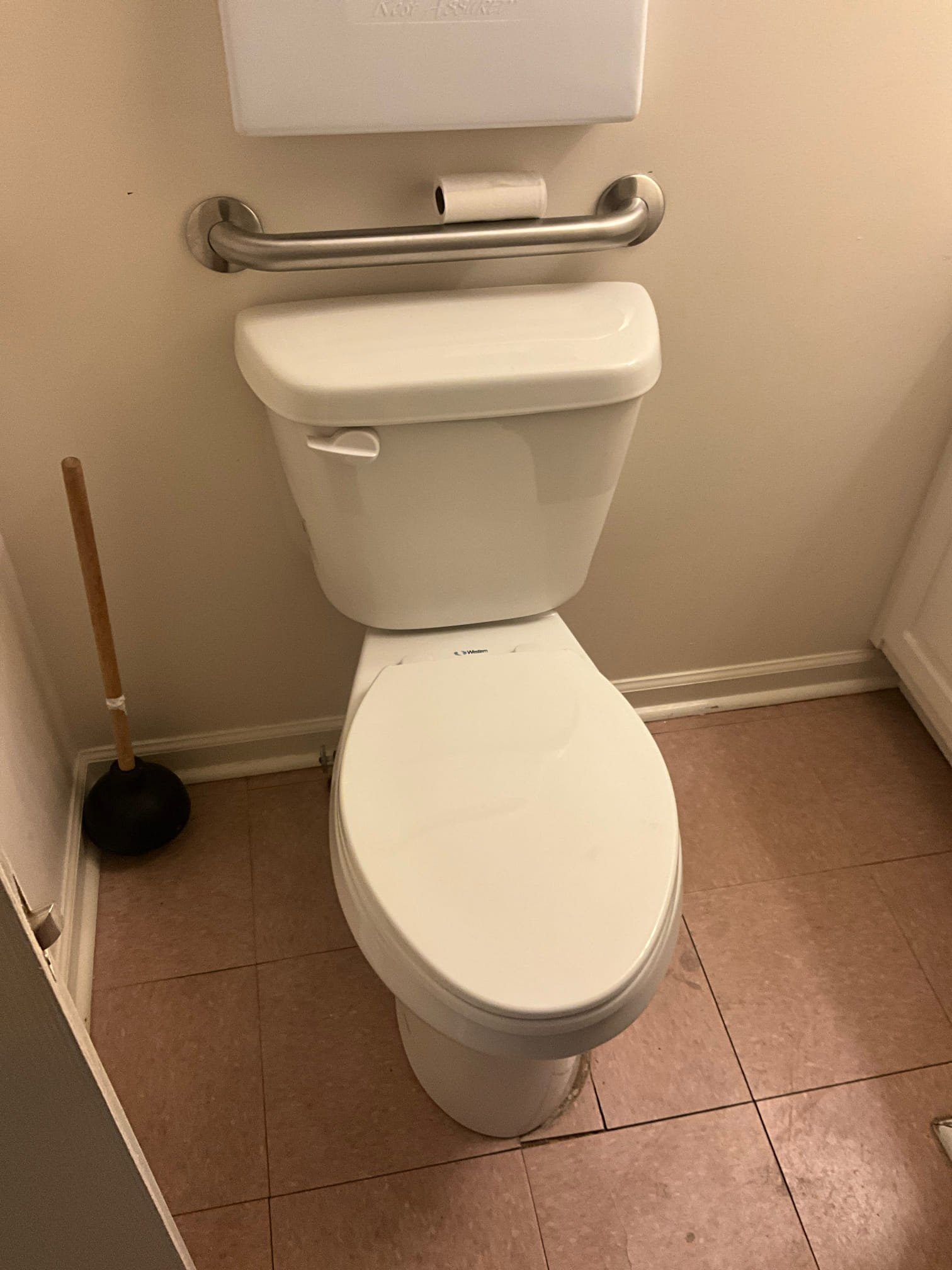 Return to complete quoted work.

On this visit I removed and replaced the toilet in the men’s restroom in the main building. This included new supply line, wax ring, bolt covers, and removal of the old unit. This was also a comfort height toilet instead of the very low toilet that was in there prior to this.

Installed a pressure regulating valve for this side of the property. Due to generations of additions and repairs I placed the prv in the best location in the basement. I did not see any branches or tee offs before this, with the exception of a hose spigot. However, if there are different county lines or branches buried in the ground we can’t identify that.

I repaired the leaking galvanized waterline above the hot out side of the water heater. The repair was successful but I still recommend replacing this water heater as soon as possible.

Cleaned work spaces and checked all work.