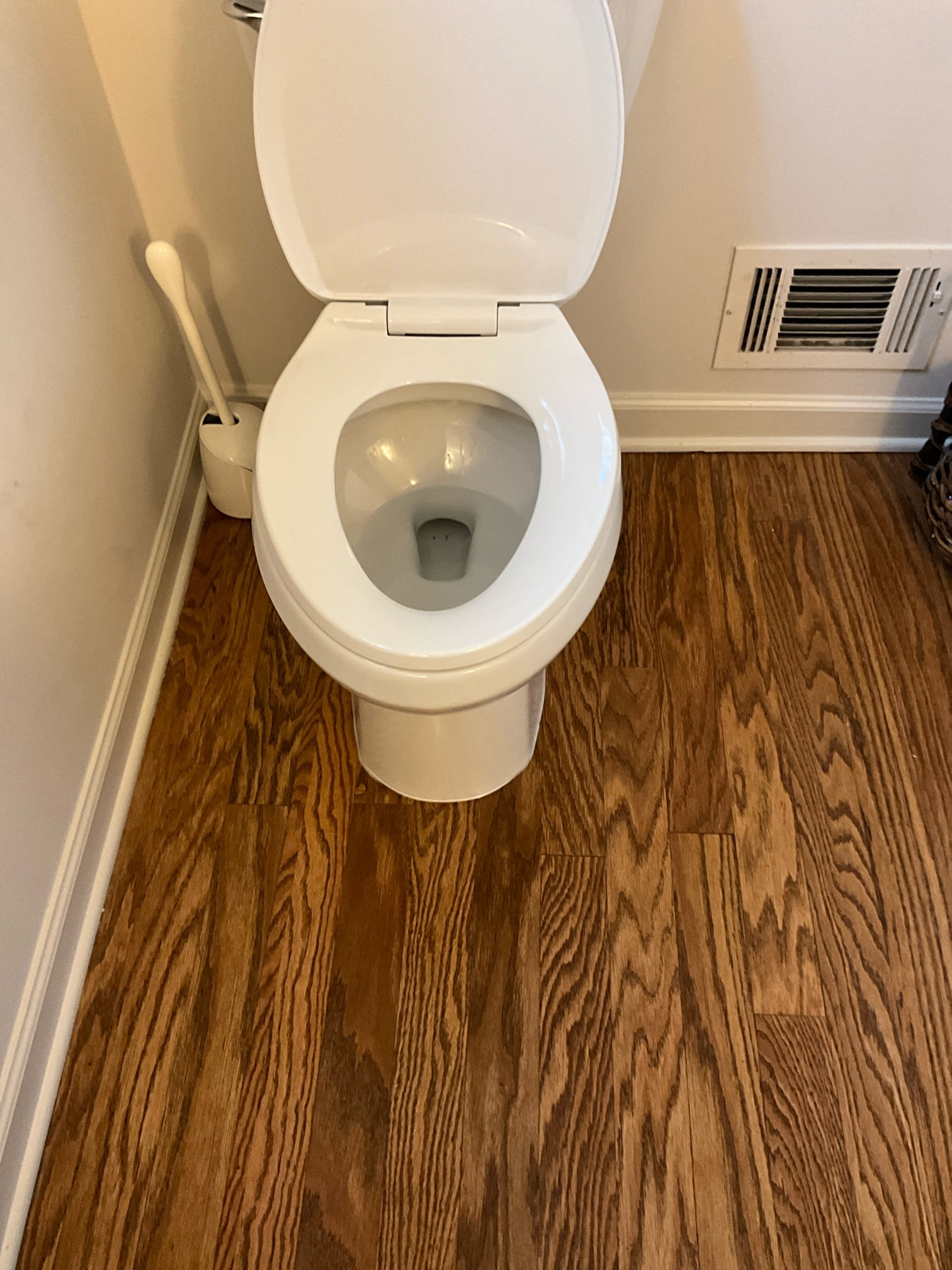 Call for toilet leaking in basement ceiling.

Arrived and met with Ms. Paula. She noticed water stains and wet ceiling tiles in the basement this week, she had guests over this Tuesday and mentioned that on of them said the toilet did feel loose.

I inspected the basement ceiling and removed (and disposed of at Ms. Paula’s request) five ceiling tiles affected by sewage. Subfloor showed no moisture or damage, and no sewage remains. Inspected toilet and found left side had incredibly loose bolt with saw marks. Toilet was loose and unsecured.

Removed toilet and installed the American standard toilet provided by Ms. Paula. New toilet, wax seal, supply line. Applied silicone to base and advised to please not get wet or apply chemicals for 24 hours.

During this work Ms. Paula and I also discussed concerns with copper pipes and the pinholes, water quality, and preparing for a fridge replacement.

I have provided an estimate for the installation of. Whole home water filtration system, a frid