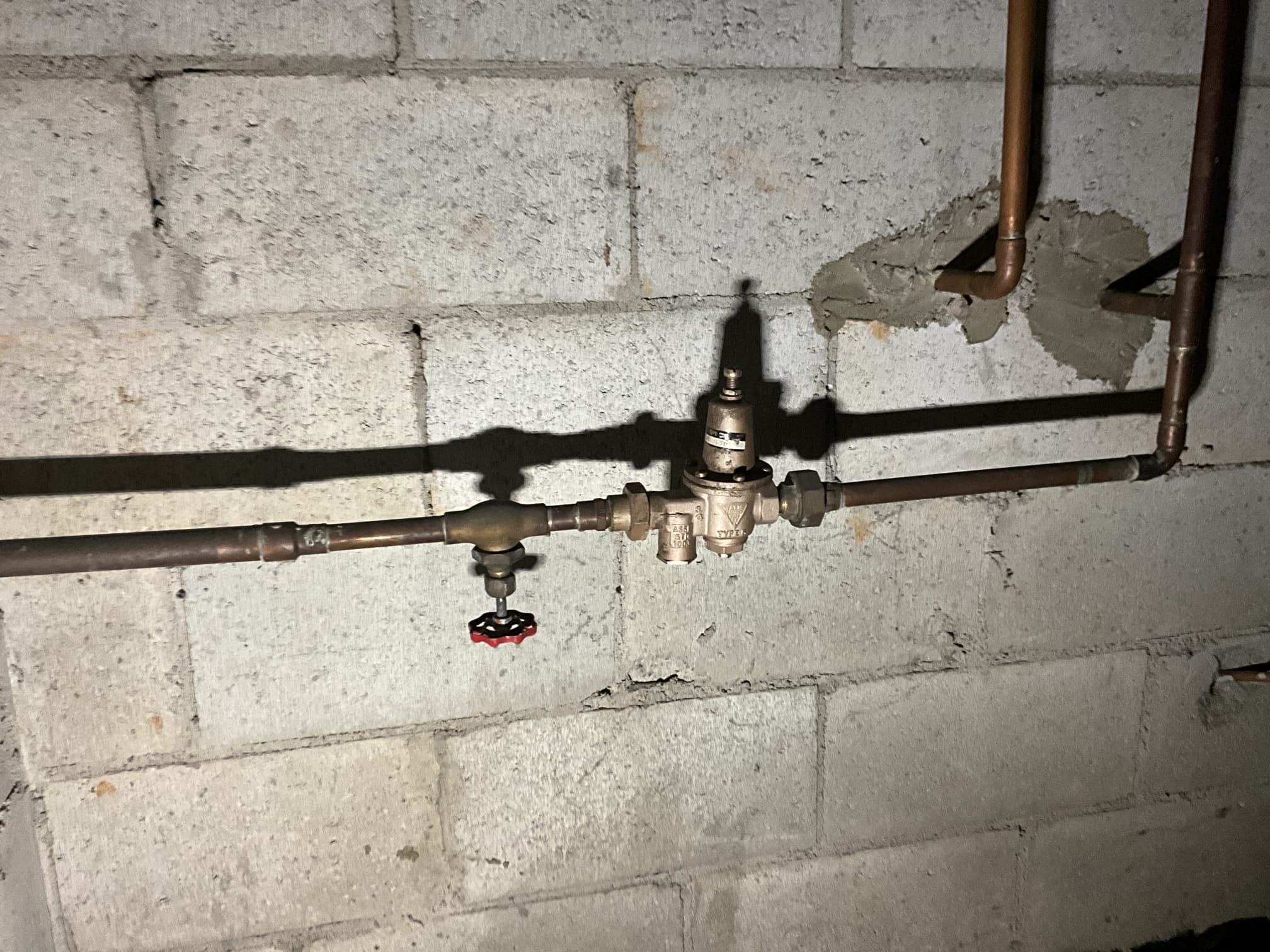 Call to inspect plumbing and provide estimate ate for work.

Discussed all concerns with Ms. Virginia. She has elected to replace the pressure regulating valve today, and I have provided all other information for the other projects here.

Notes for plumber:
Basement bathroom. Swapped shower head, issue resolved. Toilet very secure and installed well. Old style Kohler, repair parts obsolete. Drip at faucet (pressure too high). Install of kitchen sink will be on copper water main. Virginia states it is inside wall, so can be tied in to. Recommend new sink, as old one is plastic and will leak under load strain. Repair to existing sink can be made, but should wait to see if sink will remain.

Master bathroom: three handle stem repair not feasible. Recommend replacement and drywall is already cut behind shower.. Cold side faucet is off because of cartridge failure or gasket failure. Pressure reduction may help, or Virginia has spare faucet. Attempted repairs would require liability note. 1 