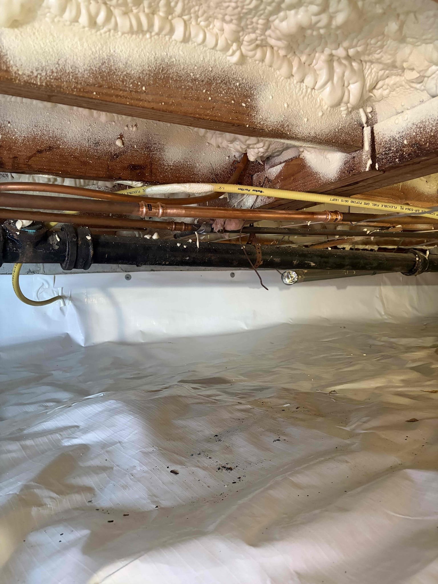 CUSTOMER came out to a couple possible issues that he wanted us to take a look at we had installed the tankless water heater last year and I recommend getting the membership due to the fact that in our membership we offer to flush the tankless, so the customer likes saving money and he decided to get started with that. With that in mind he also had a toilet that he wanted us to look at and the toilet had some corrosion on the tank bolts but not too bad, the toilet isn’t leaking. However the toilet is old and I recommend getting it replaced with a new one. While I was in the crawl space I saw a section of copper that had a dead leg with to fixture running to it, I recommend to get that section replaced with 3/4 copper, so it would be brand new and wouldn’t leak, turned off the tankless unit when I turned off the water. Once complete there are no leaks.