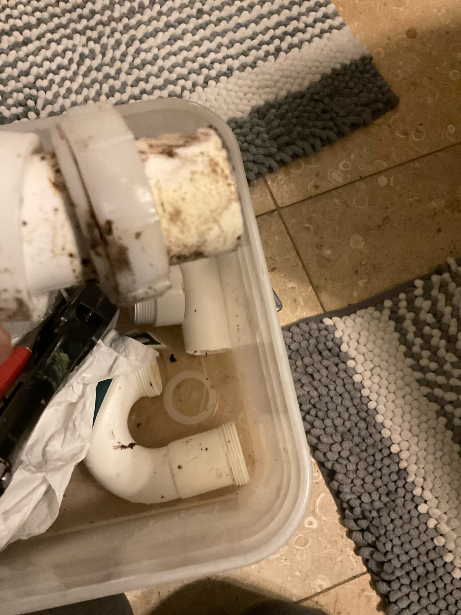 Found a small leak  p trap under the sink , replaced with a new p trap , no charge 