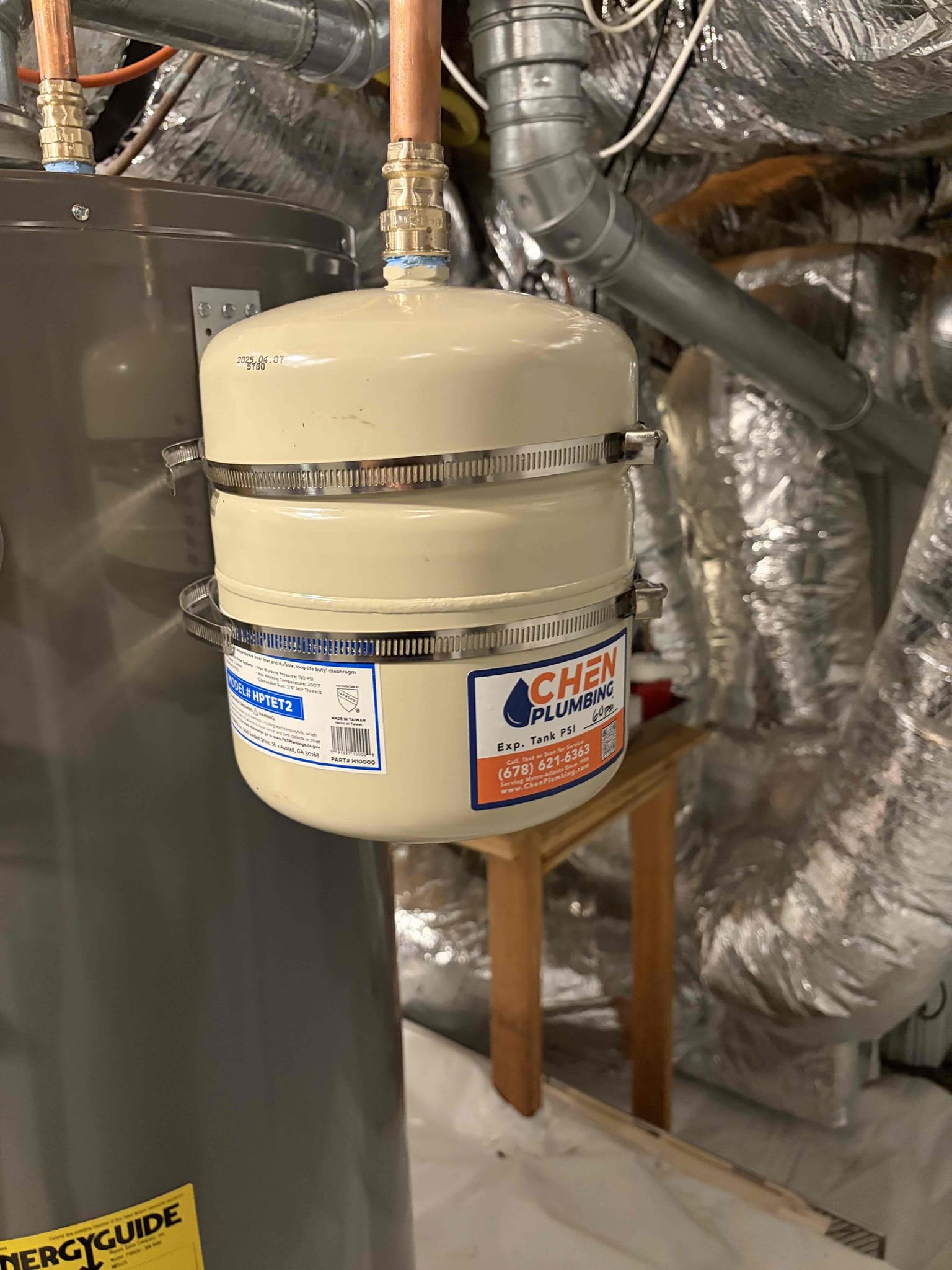 For this customer did a couple things at their residence. First of all the customer decided to replace their 15 year-old water heater with a brand new commercial grade water heater. They had a 40 gallon and we were replaced it with a 50 gallon for that extra 10 gallons of hot water without in mind Got it all plumbed correctly extended the gas line installed a new thermal expansion tank with a bracket install a new ball valve with the tag for the ball valve and added all the necessary stickers that we supply and install. The customer decided to sign up for their membership to save a little bit of money and also get the annual water heater flush. With that all done and properly plumbed together with no gas and or water leaks, we moved onto installing a customer supplied reverse osmosis system underneath the sink. The customer supplied us with the water drop 600 G system, and we properly plumbed it to the pre-existing system had to draw a small hole in the wall tube for the drainage of th