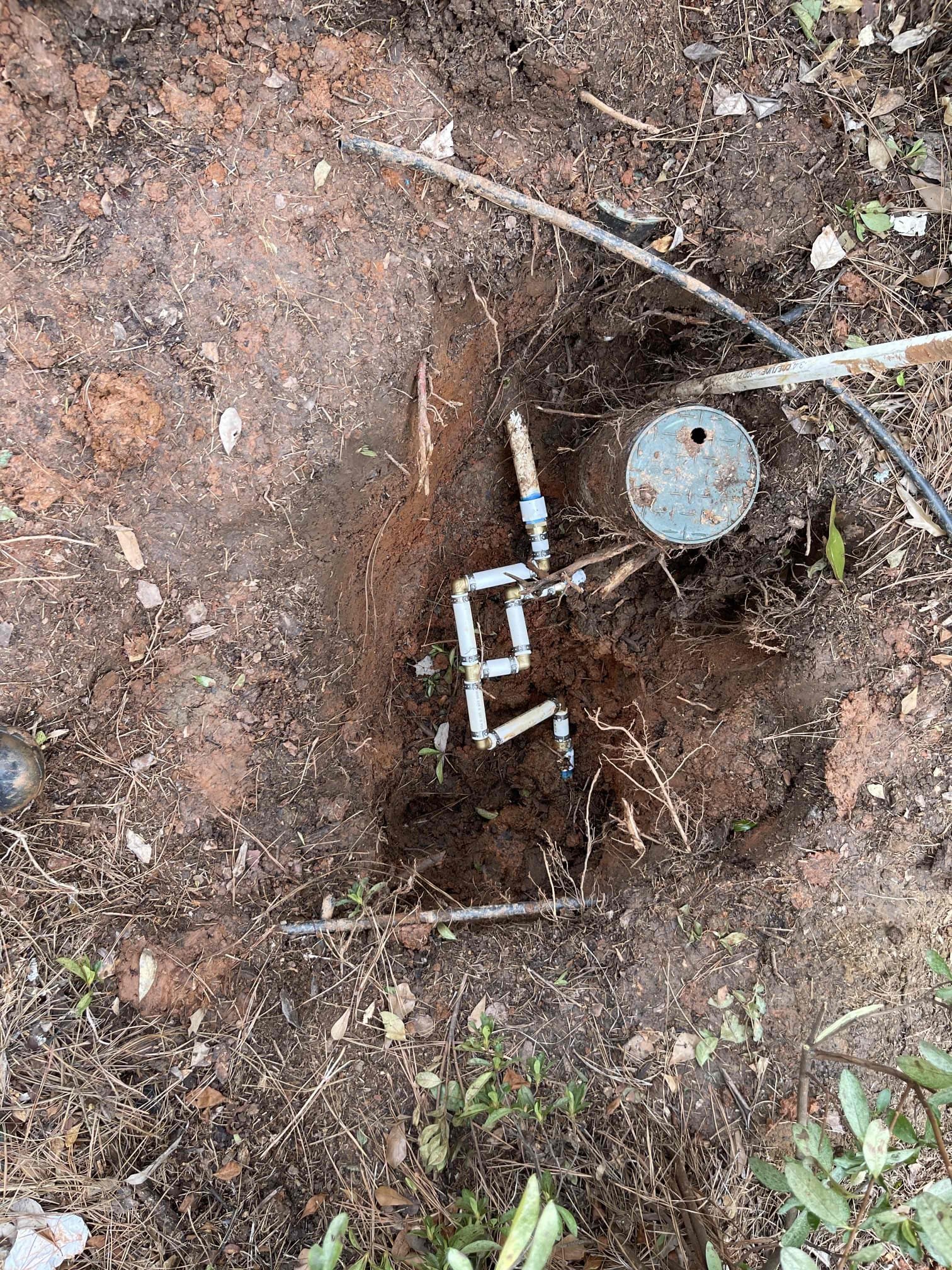 Came out for high water bill. Had to probe around and find meter as it was buried under 10” of dirt. Located meter, confirmed a leak after the meter. Shut valve inside house, meter continued spinning indicating a leak on the service line. Dug past the meter, did not find the leak. Kept digging holes until we found where the water was coming from. Found a break on the old 10’ away from the meter. Dug up and cut out the leaking section. Replaced with pex. Allowed adequate time for glue to fully cure before testing. Tested repair and confirmed no leaks. Confirmed meter was no longer spinning. No further issue at this time. 2 year warranty on repaired section only. Thank you for choosing Chen Plumbing.