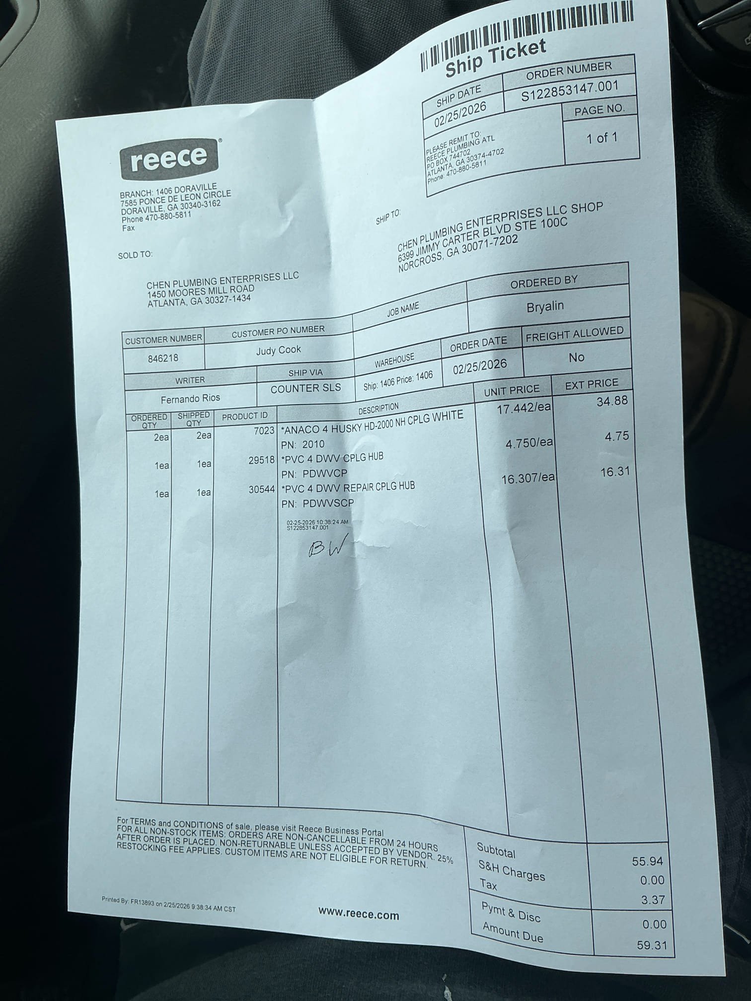 We came out yesterday due to a sewer line backed up into the home. We opened the clean out on side of home and inserted camera. Got about 35’ out and couldn’t go anymore, of course under water. Located it directly below a large pine tree in the front yard. We had to get it cleared so we got the jetter and jetted the line out to get it flowing. After clear, i put camera back in line and got to the same point as last time and I could see a section of broken pipe and a large root ball in the pipe as well. Again, directly below the large pine tree. The rest of the sewer line had 0 issues to the tap. 

Returned today to dig up the sewer line we located yesterday. After A LOT of tree roots and about 5’ of digging we were right on top of the problem section. Had to cut a lot of roots around the pipe and then was able to cut and remove the section of pipe. We repaired the pipe with a pvc repair coupling and a 4” husky band and secured. Bedded pipe down and then backfilled the hole as best we c