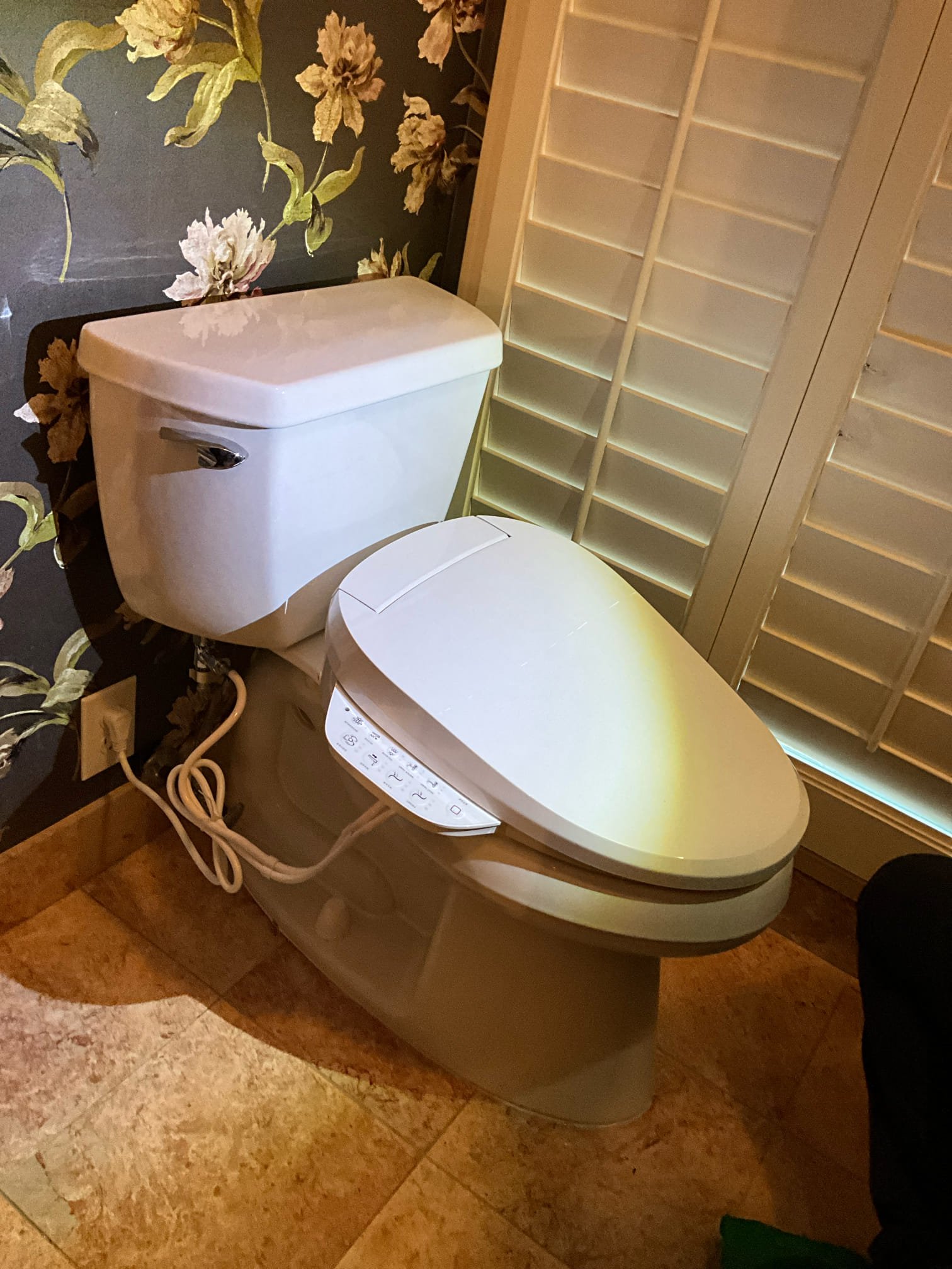 Returned to install ordered Kohler bidet on water closet in hall bath by the front of the home. Noted to customer that a toilet bolt was broken. Pulled and reset the toilet, installed the bidet, and tested to ensure proper function and no leaks. None were found. 