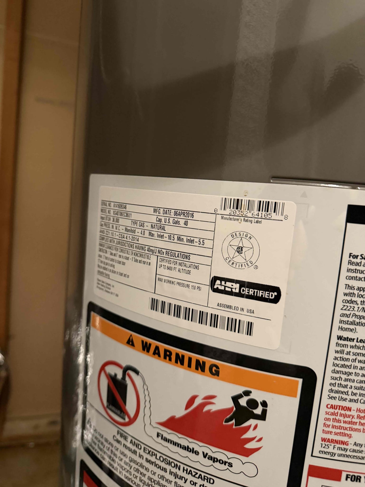 Left quote for water heater replacement as well as PRV replacement