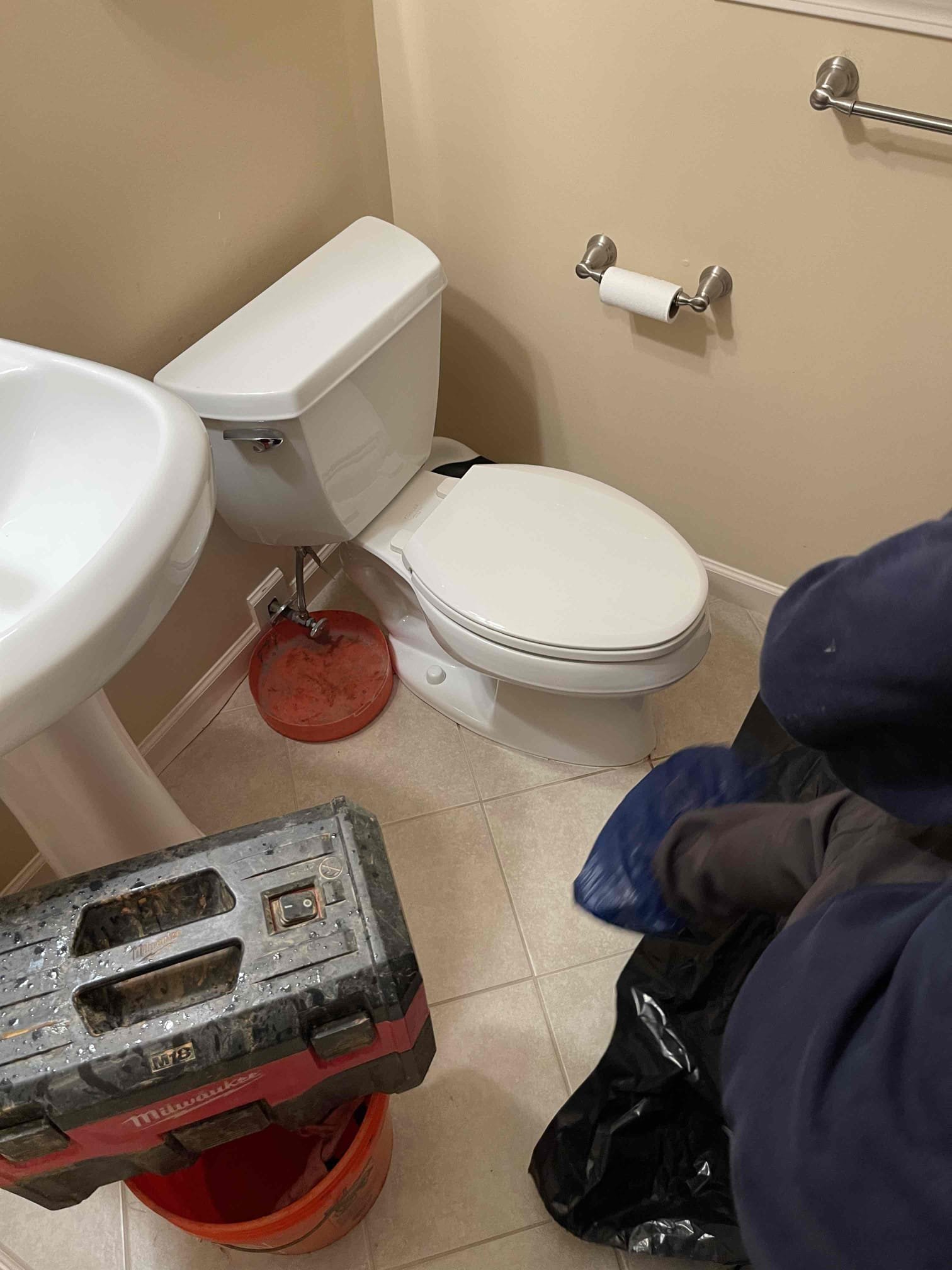 Came out for a sewer back up. Arrived and found 1” of sewage had backed up across the basement floor. We could not locate a cleanout. Received approval to pull the toilet and snake/camera the line. Located the blockage under the basement just past the floor drain. Confirmed with camera it was a soft tissue blockage. We cleared the blockage and restored flow to the line. Inspected line and found no serious issues on the pipe outside the home, however inside under the slab the cast iron has scale/rust build up due to being 60 years old. Referred restoration services to clean up the sewage that backed up into the home. Left quote to replace the drain line under the slab which will involve demo’ing the downstairs bathroom. No further issue at this time. No warranty on drain cleaning services. Thank you for choosing Chen Plumbing.