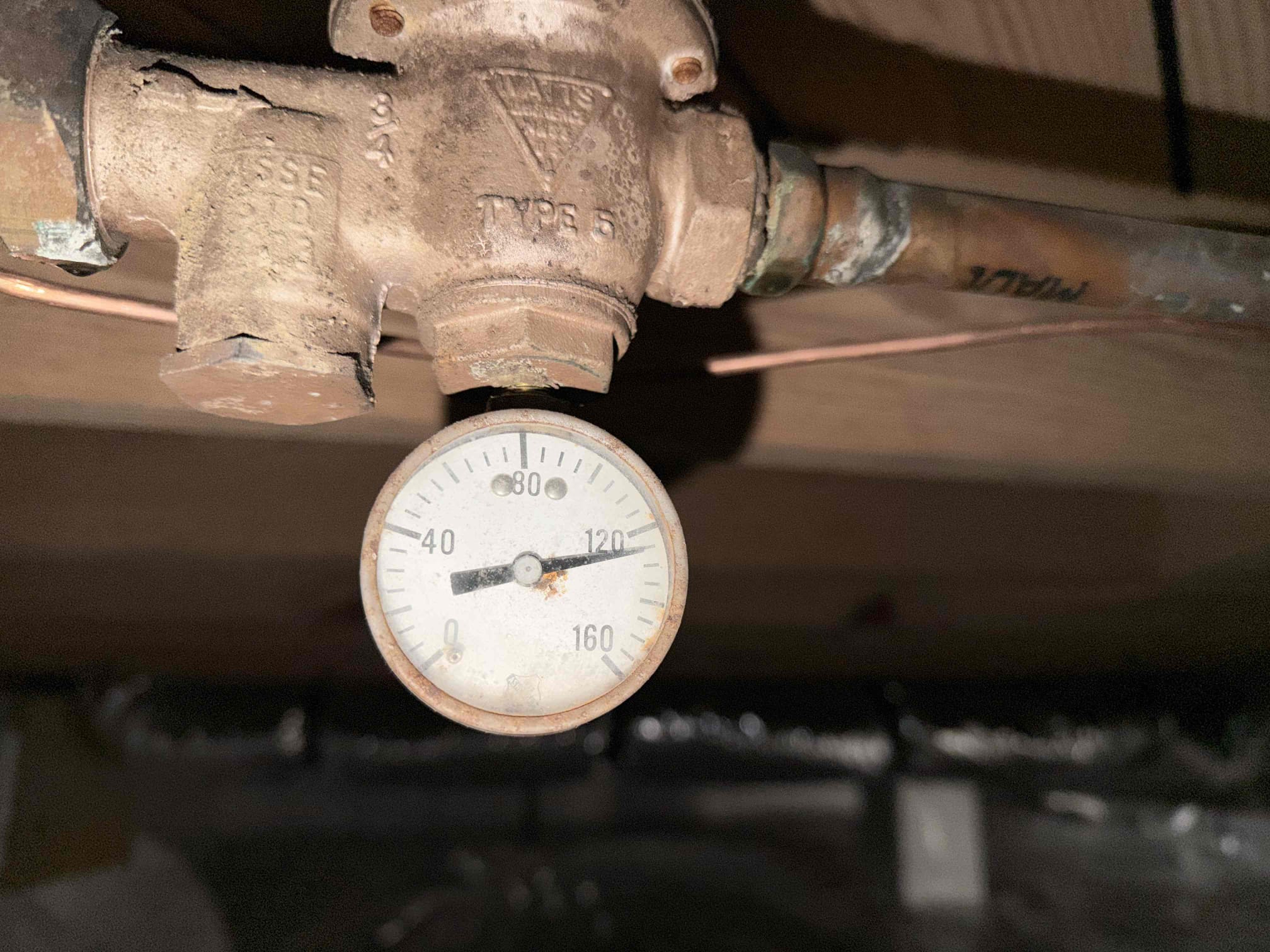 Customer stated toilet in basement area was leaking after doing an investigation. We found to be an emancipating toilet on a pump. Informed customer that internal fill vavle had failed and or check valve had failed. We checked pressure and found pressure to be extremely high. Customer understands that  Prv needs to be replaced and toilet however customer does not want to replace toilet at this time