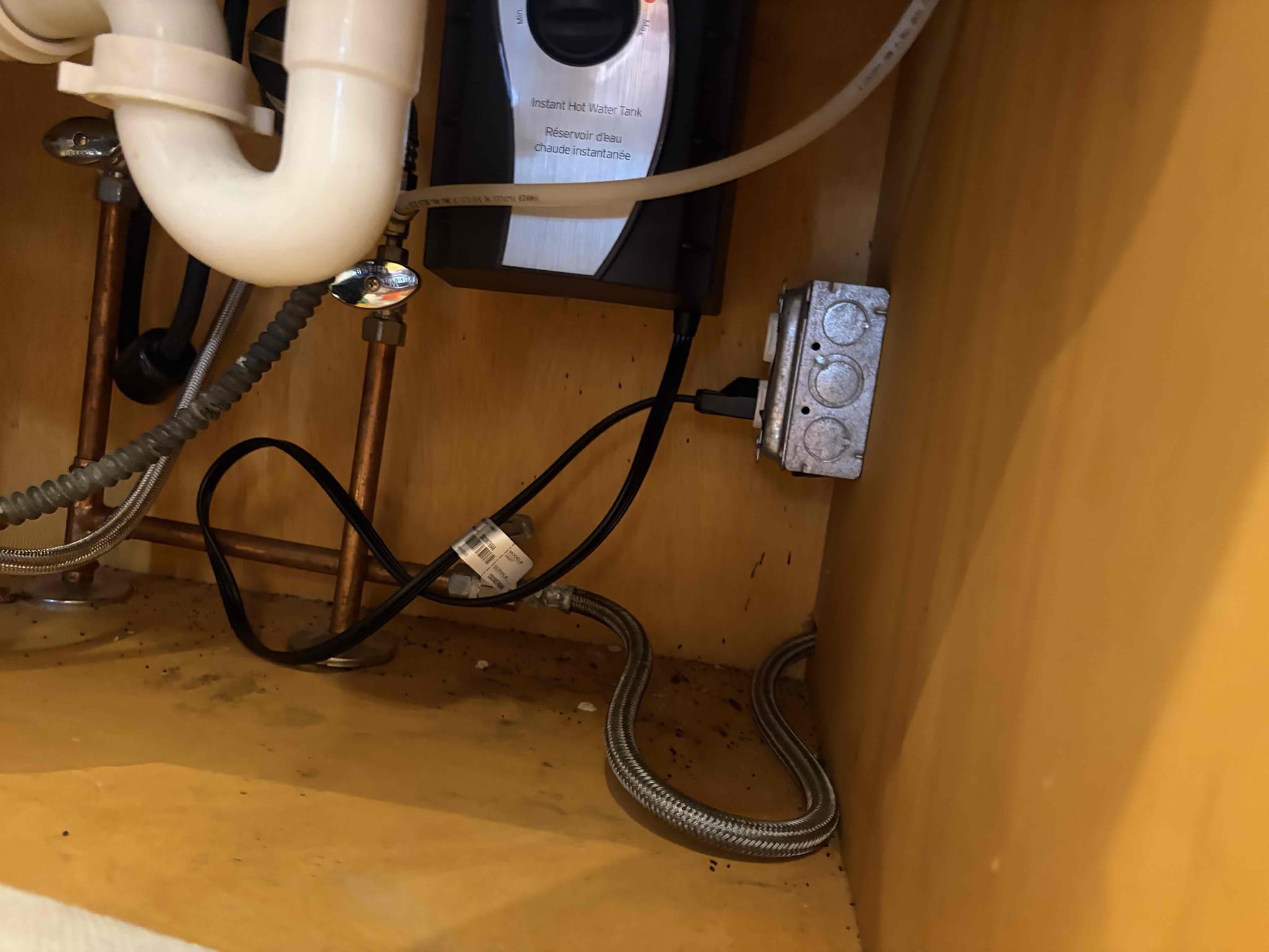 Customer supplied filter change out under 
Customer supplied Instant hot water dispenser 
Minor repair on tub spout 
For this customer, we did a few things for them. We installed a new filtration system underneath the sink for the kitchen sink just so it would have filtered water. Customer supplied that the customer also supplied the new instant hot water dispenser with faucet so therefore, that is exactly what I installed. Brand new faucet with the instant hot hot water system also replaced the cartridge for the instant hot filter once complete. No leaks tested to make sure that the faucet works also took a look at the tub spout in the shower trim whoever installed the shower trim did not properly replace the correct discussion that goes around the trim since it is just aesthetics the customer did not care. However they wanted the spout to be functional again so therefore, I rebuilt the tub spout as a minor repair at this time there are no leaks 