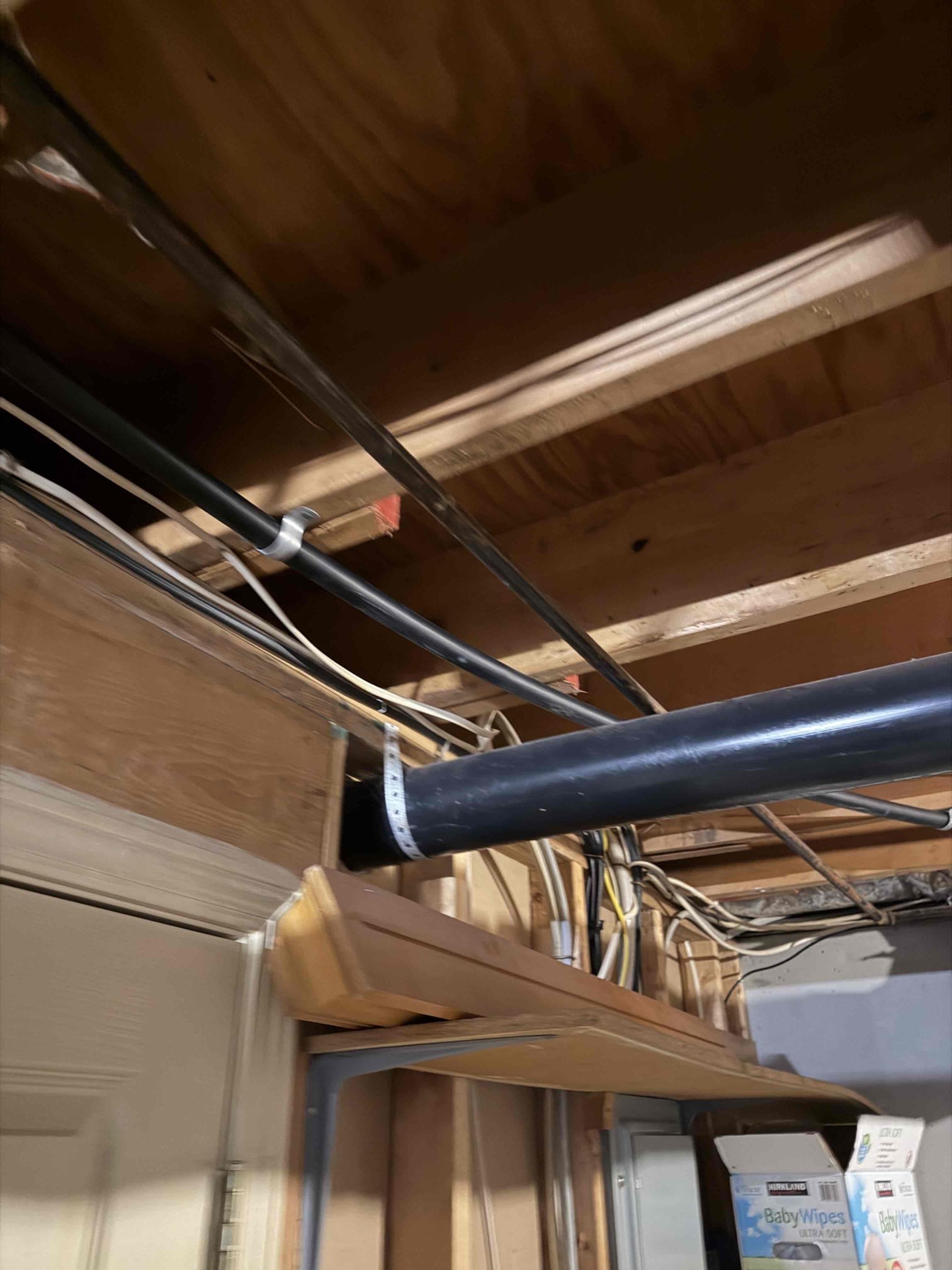 Customer stated that there was gas leak in basement and they had gas company come out. On arrival, tested all joints in basement and only found two leaks. Gave customer options on plumbing repairs. Went ahead and in master bathroom installed four new service valves under both lavatory faucets with new supply lines. Also replaced gas shut off valves for water heater, furnace in basement and furnace in attic. Also removed section of black iron piping and replaced with track pipe. Ran gas pressure test and didn’t notice any other gas leaks at this time. Cleaned up work area. Turned water heater back on.