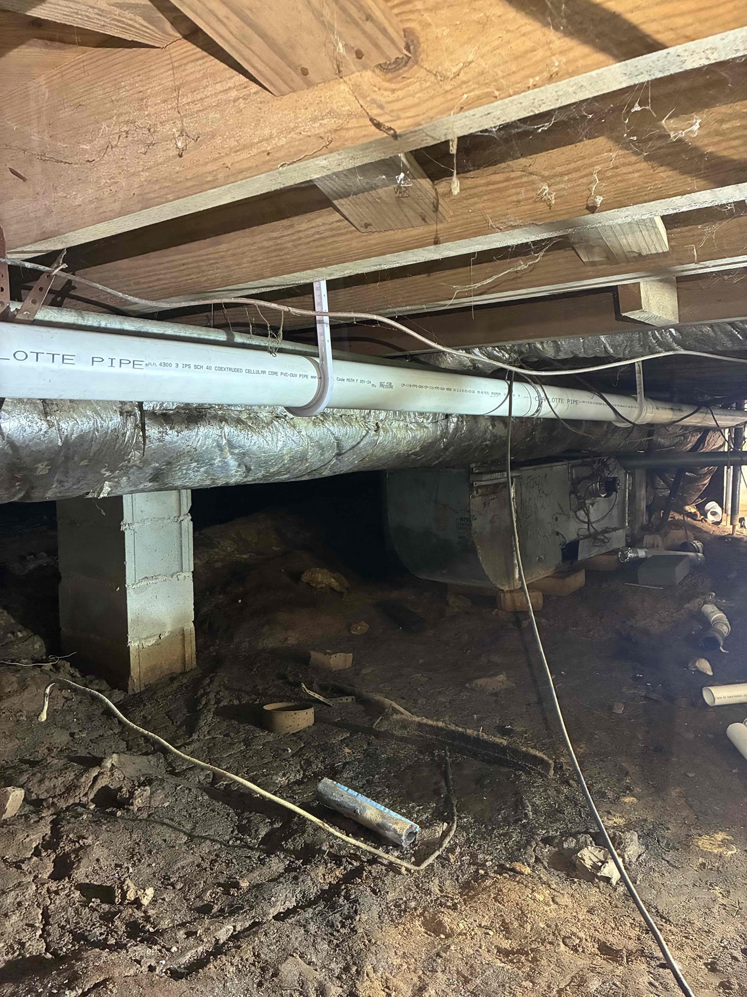 Were you placed two bathroom groups originally in cast-iron with brand new for PVC, the kitchen and laundry line were updated to 3 inch PVC for future reliability. Additionally two toilets, two bath and shower combinations, as well as the main leading out to the house.



We did not replace approximately 2 feet of cast-iron near the foundation wall as it is in poor condition and cutting induce leakage. The customer was informed and agreed to address this section when it fails in the future.



We also replaced the original, failed PRV. Two PRV‘s were then installed want to reduce pressure from 160 psi to 90 psi, and the second one to bring it down from 90 psi to 60 psi. All systems are  tested and confirmed to be leak free.





We also noticed a slow drip from the tub, waste and overflow, in front of customer they acknowledge the situation.



Also noted with structural damage near kitchen sink we could not replace drain in kitchen cabinet due to causing more structural damage we inst