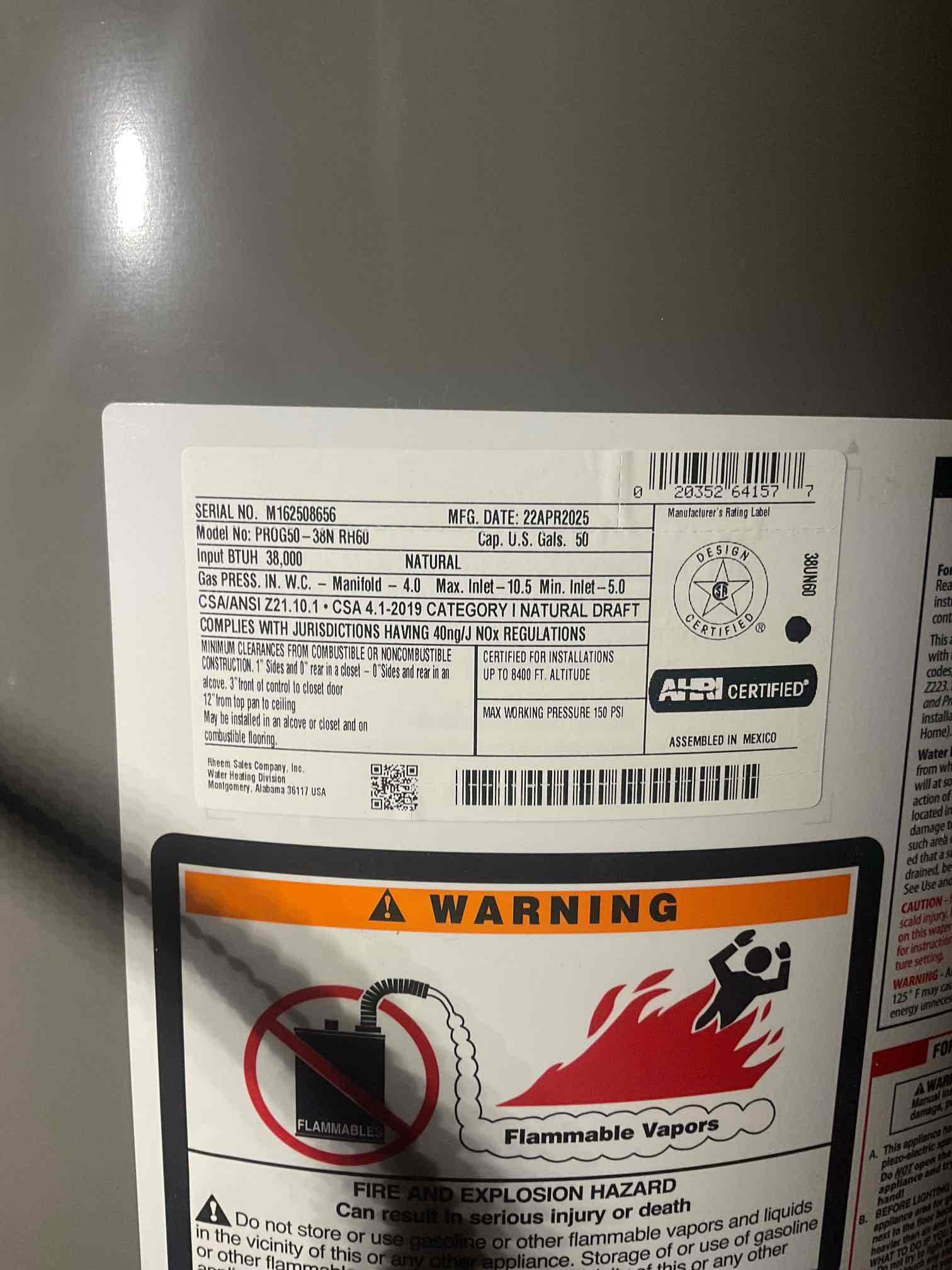 Gas leak upon arrival. Customer stated he smelt gas in the basement near the water heaters that we installed last month. After doing a gas leak detection found gas whip leaking. Replaced gas whip at no charge to customer. Gas leak is now fixed and water heaters are fired back up