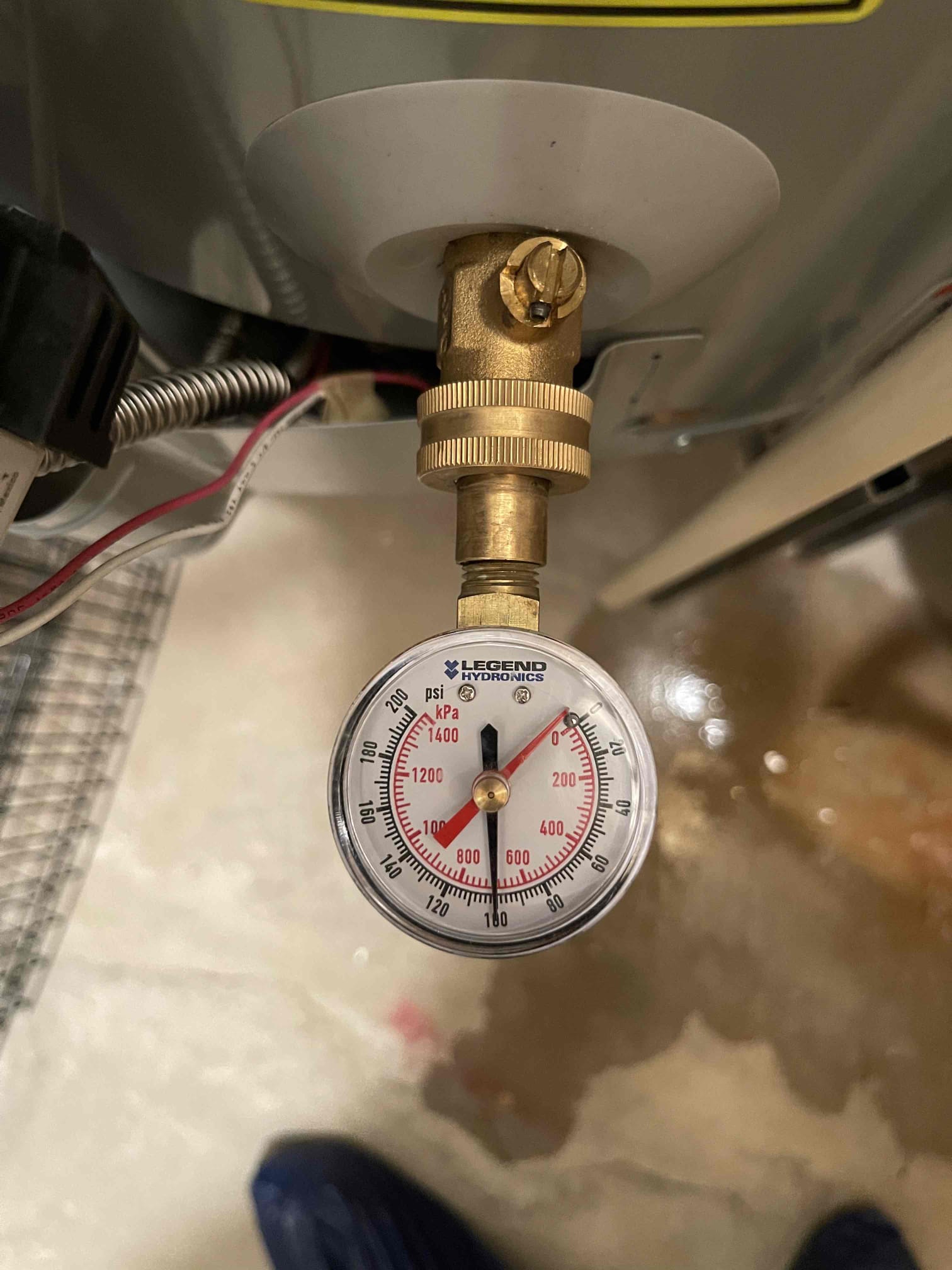 Right water heater leaking due to first tank doing majority of the heating as the tanks were piped in a series. Did temporary repair to disconnect right side tank and drained the tank down. Left gas off to the right side tank. Left quote options to replace the water heater. Also left quote for PRV and Flo by Moen device. Home water pressure currently at 100 psi. Customer elected to fix everything at one time once they’ve decided which option they would like to do. 