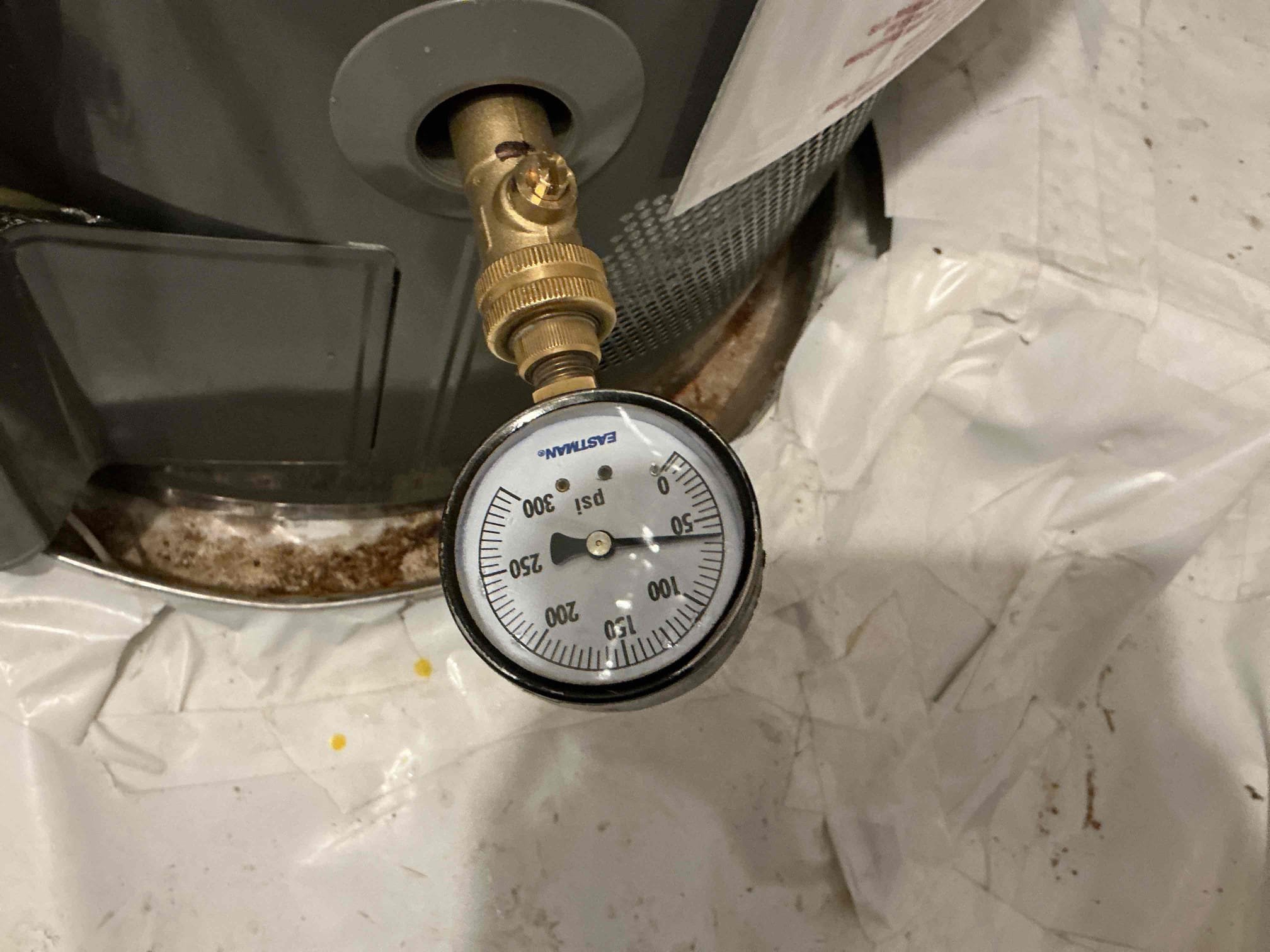 Customer had leaking cartridge in master shower. Shower is only a couple years old. Found pressure to be at 70 psi. Suggested to replace cartridge and PRV to help longevity of new cartridge. While replacing PRV also added three-quarter ball valve in replace of gate valve with more visible location. Removed old cartridge and replaced with new price Pfister cartridge 46–4321. After replacements were done, checked for leaks and proper function.