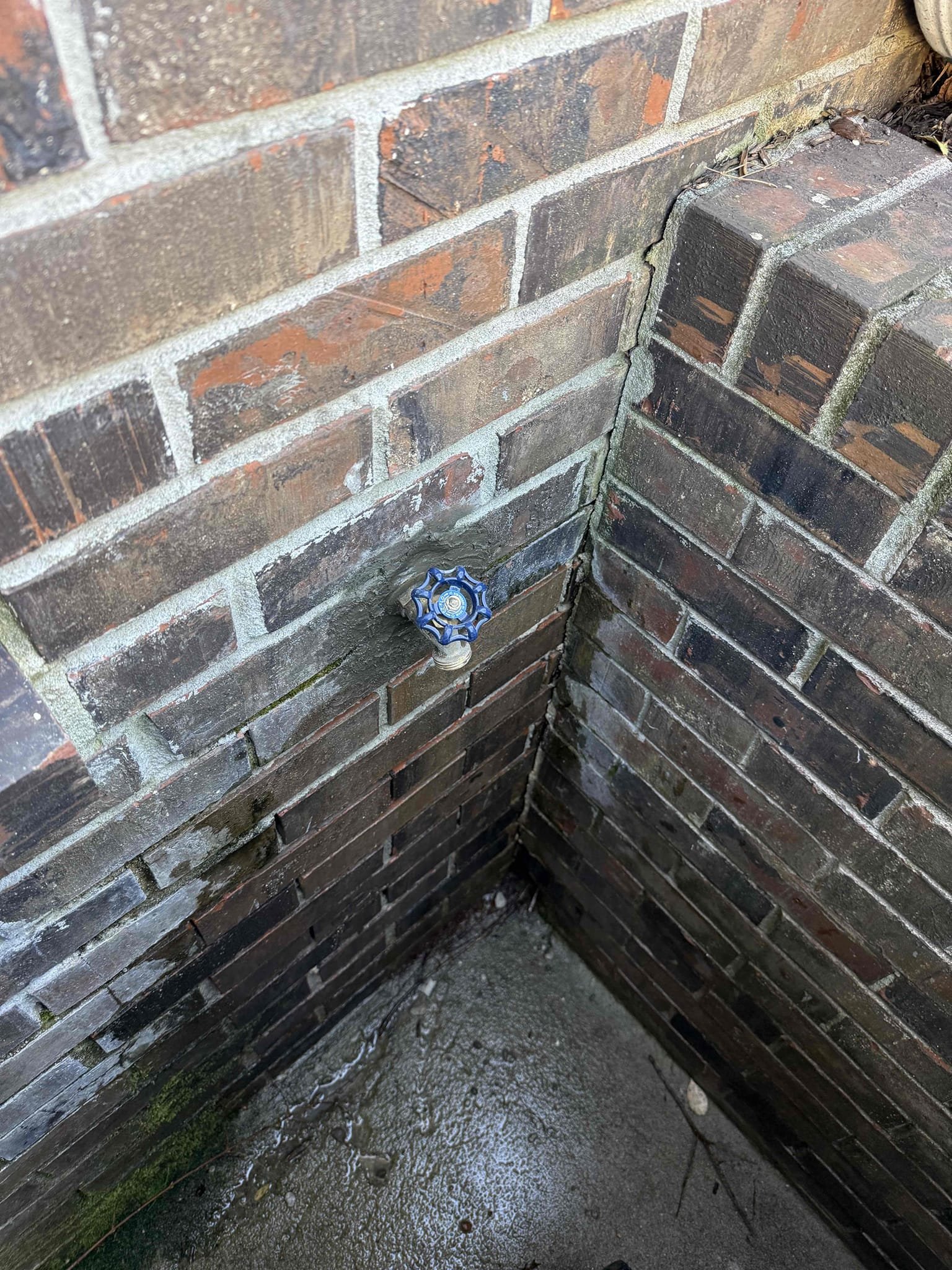 Returned to install new hose Bibb with a new ball valve. After taking old hose Bibb out there was a 2 inch whole in the brick allowing rain water to come back into the house. We filled the hole in with hydro plug to stop the water and to allow the hose Bibb to sit flush on the wall. Installed new hose Bibb with a new half inch ball valve. Turned water back on to check for leaks, found no leaks. No leaks upon departure. Allow 24 hours for hydro plug to dry before using hose Bibb. Hose Bibb is working properly and no leaks upon departure 
