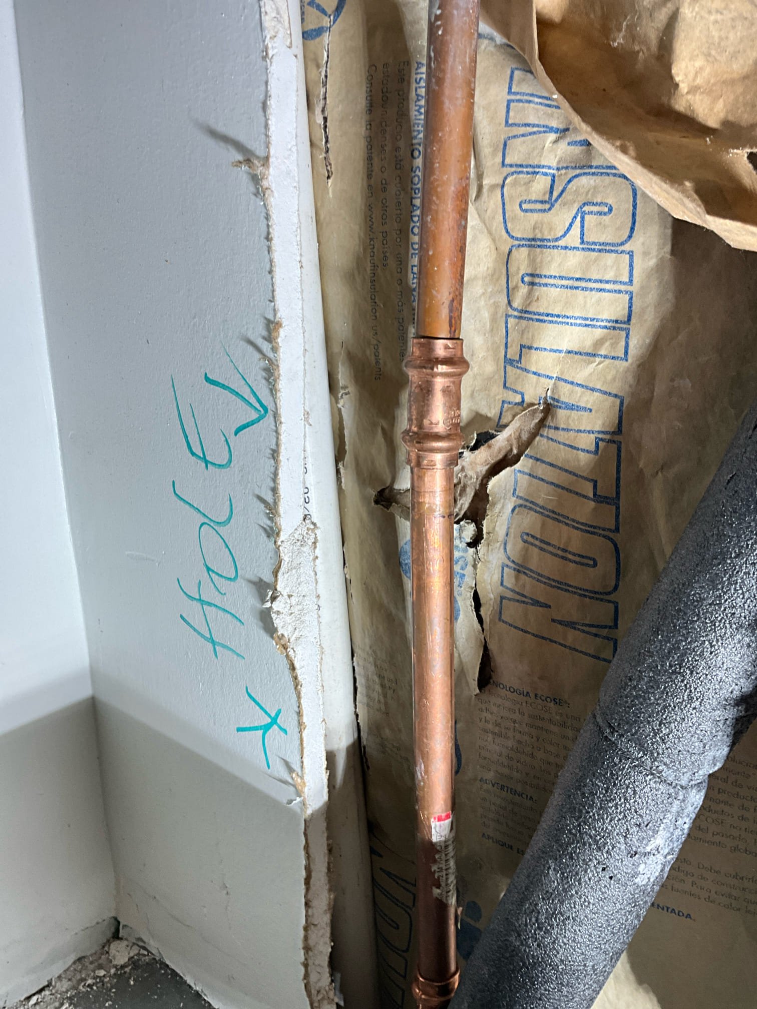 Call for broken hose spigot pipes.

Arrived and met with Ms. Sherry and Chris. They expressed frustration and concerns about the back hose spigots leaking and bursting many times over the last couple years. There was also trash and debris left after a water heater installation in January.

Inspection findings:
Home is split in to two houses on top with on large basement. Utilities occupy shared space in basement. Front hose spigots fine. Rear hose spigots both had ruptured lines. I found fittings completely separated, and a burst pipe on one copper line. Siding in bad shape with large gaps between pieces. 

I cleaned all debris from around the water heater. This included a bunch of old hvac stuff as well.

Installed two new hose spigots and plumbed in with pex b instead of copper to help provide extra relief should a freeze event occur.  Additionally, I installed heat tape to both lines and applied insulation over as best as possible for the confined fit.

I discussed benefits of our m