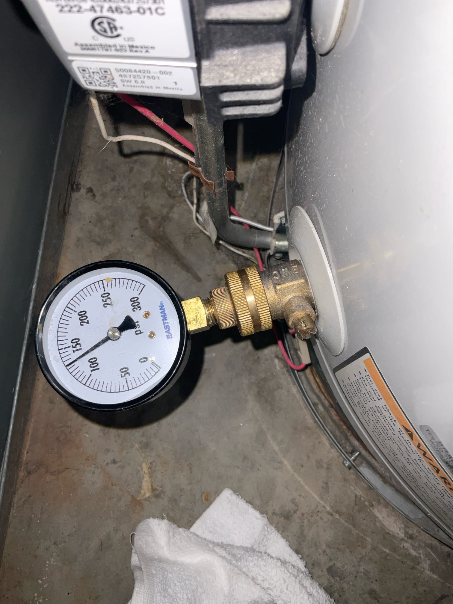 Replaced a old 40 gallon gas water heater with Rheem heater , pan , expansion tank with bracket , new prv installed, replaced two American standard lav sink cartridges, rebuild a Toto toilet with new Toto fill valve , flapper , tank handle and new supply line . 