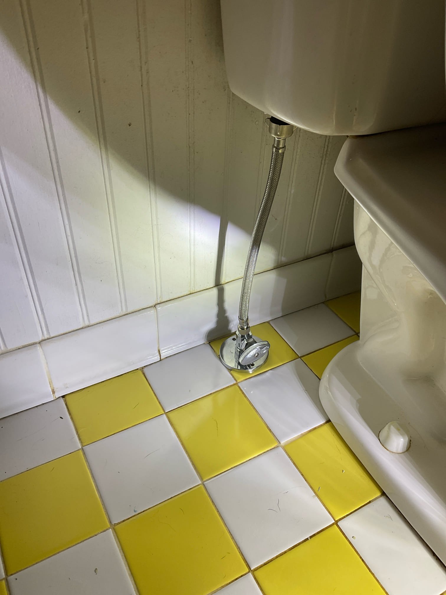 Replaced a upstair toilet stop valve , supply line and add a chrome escuton 