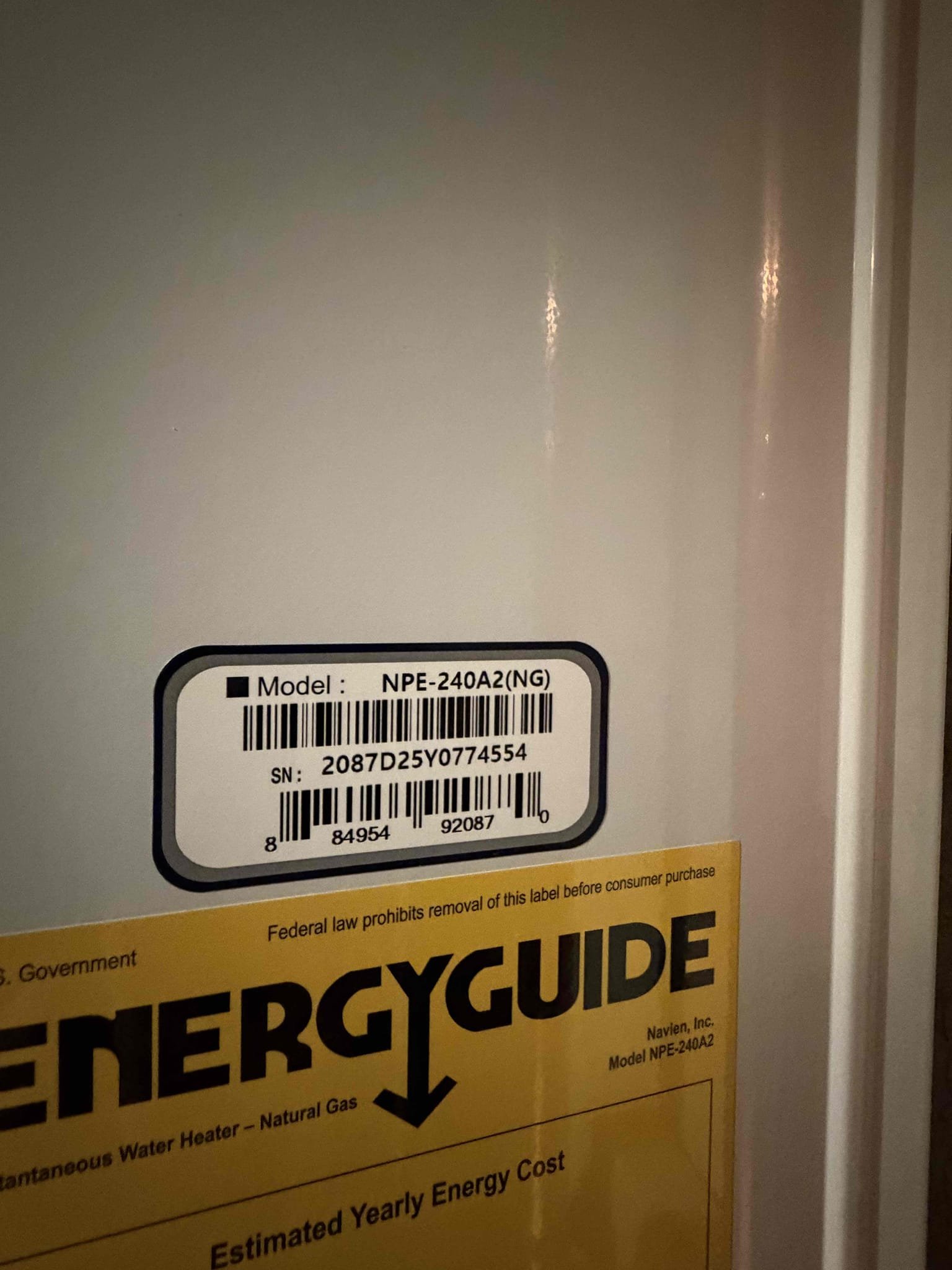 Installed customer supplied Navien tankless water heater and customer supplied water softener. We also installed and rerouted main water cut off valve and prv for better access. Tested thoroughly. All work is complete.