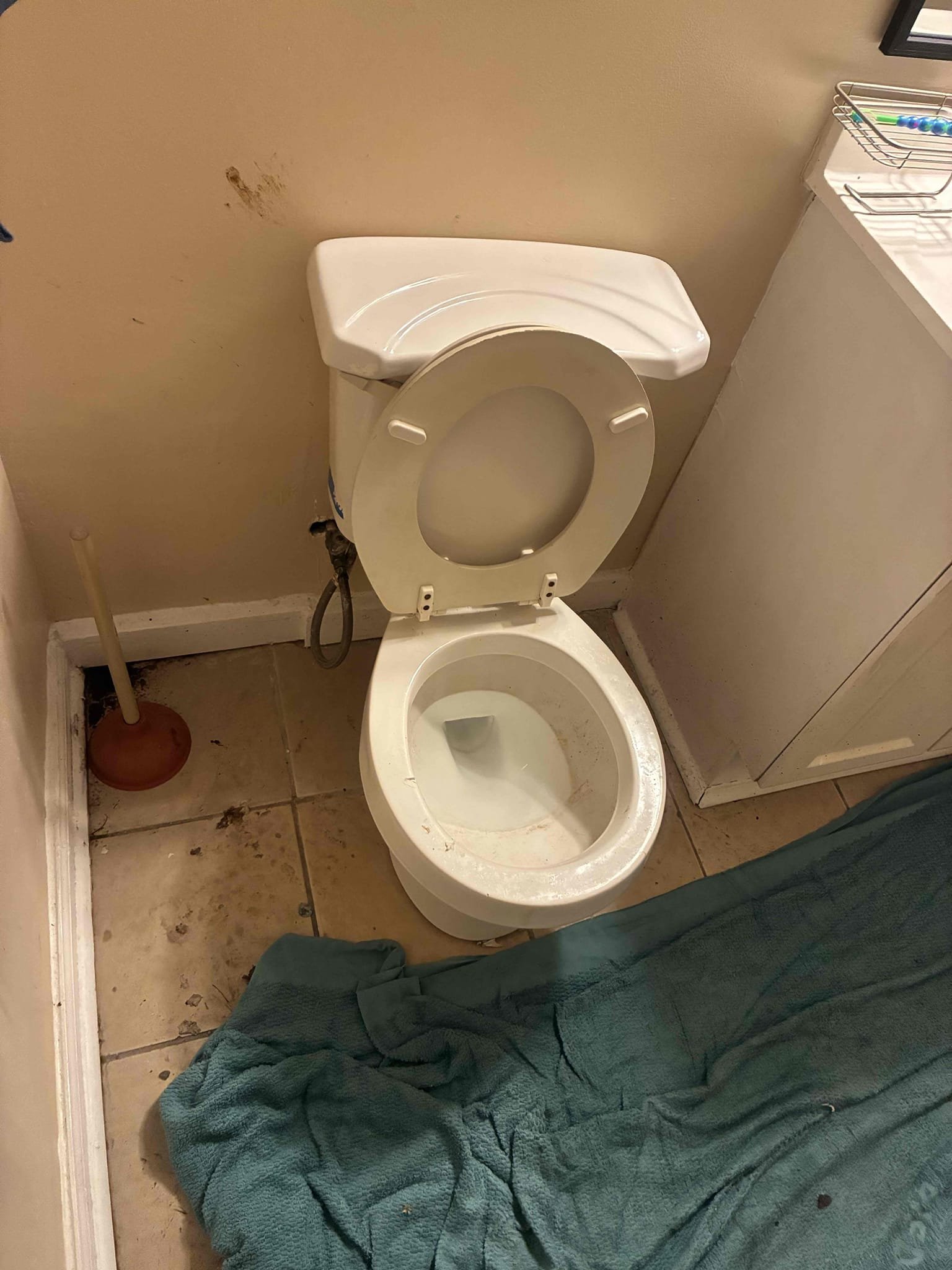 Customer had soft tissue clog which flooded basement area with sewage from toilet. Gave customer options to repair issue remove toilet from floor in order to camera line to determine condition of piping in slab. Found clogged to be cleared and no additional clogs to be found. While attempting to put back toilet after addressing issue, toilet fell apart, and can no longer be put back. Toilet will be further addressed after additional work is handled.
