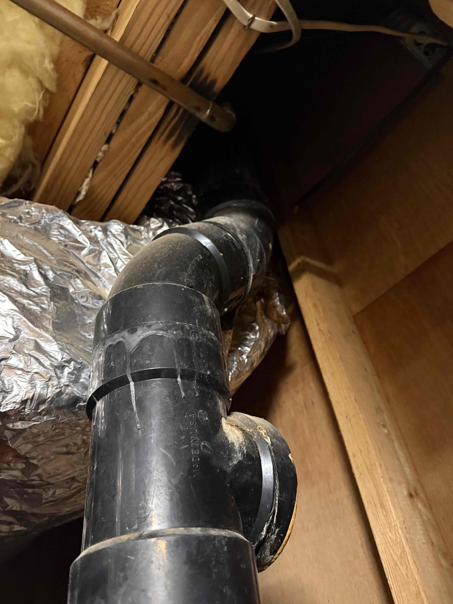 Returning tomorrow to replace section of abs piping. Customer paid 25% deposit today of $493.62 customer will pay the rest tomorrow once the work is completed 