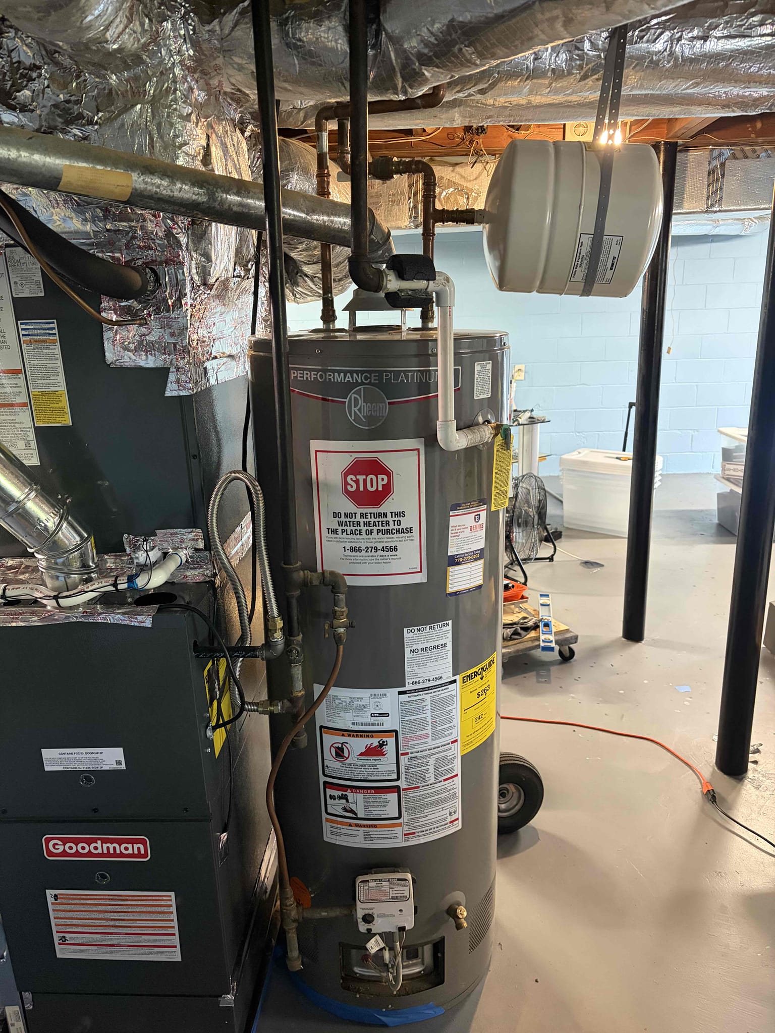 For this customer, they have a water heater from 2016. It is a green water heater. The water heater has been off for a couple of months and or years unknown and it has started to grow bacteria inside of the unit however, the customer also complains of a smell indicating that it’s a possible issue with the anode rod inside of the water heater. However, the thermal expansion tank is not properly melted nor is the temperature and pressure relief line in order to properly do that would be in for more money rather than actually bringing the water heater up to code and go ahead with just a replacement. That is what I recommend at this time as we were replaced the unit. The customer advised us that he would like to pull a permit, so we can properly get the unit inspected. Customer is getting another estimate for this unit and he will get back to us on when he would like to get it installed. When we do this water heater, we will make sure that it passes inspection is up to code compliance.