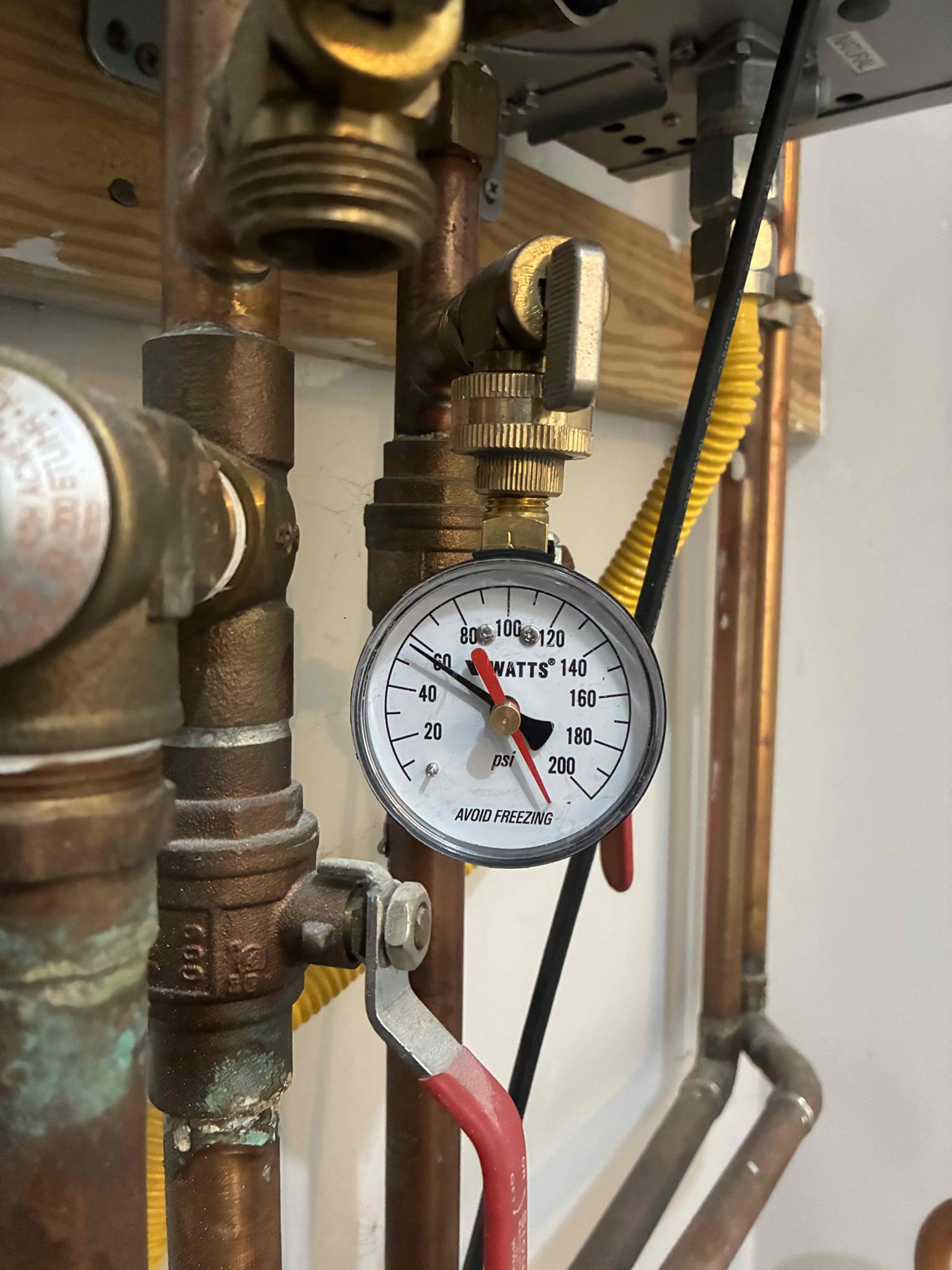 Shut off water to home and drain plumbing system. Cut out and remove old pressure regulator and gate valve. Install new pressure regulator and 1/4 main ball valve. Set psi to 65 and test for proper operation 
Remove master bath shower trim and remove cartridge. Install new pfister cartridge and test for proper operation 