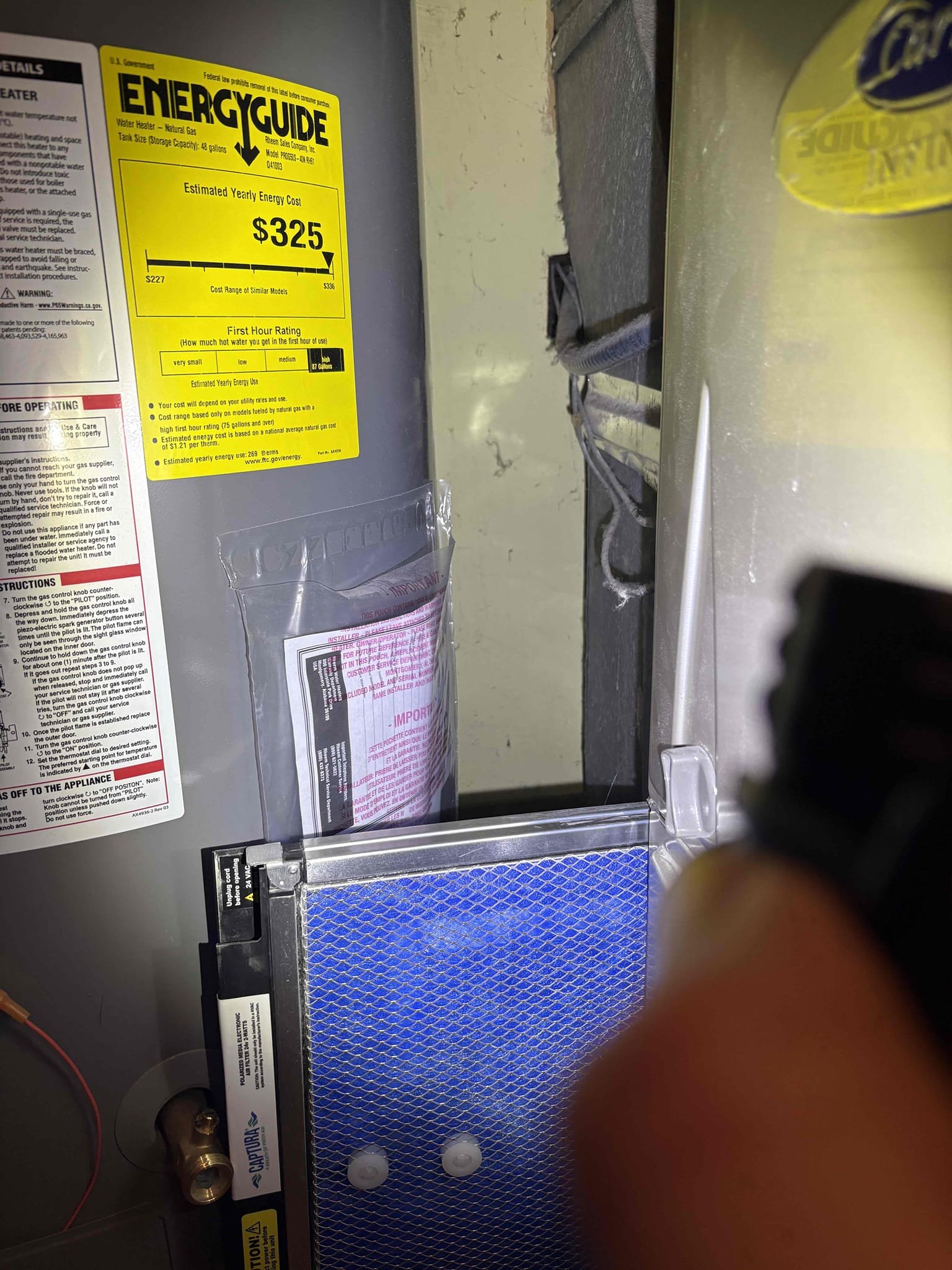 Called out due to client not being able to get their ac filter out due to the newly installed water heater we did being too close to it. New unit was put in exact same spot at old unit, but the newer units are a bit thicker. I turned water off and drained water heater. Cut it loose and turned it so the filter could come out. Reconnected the water lines and turned on. 

Client should be good to go. 

No charge for today.