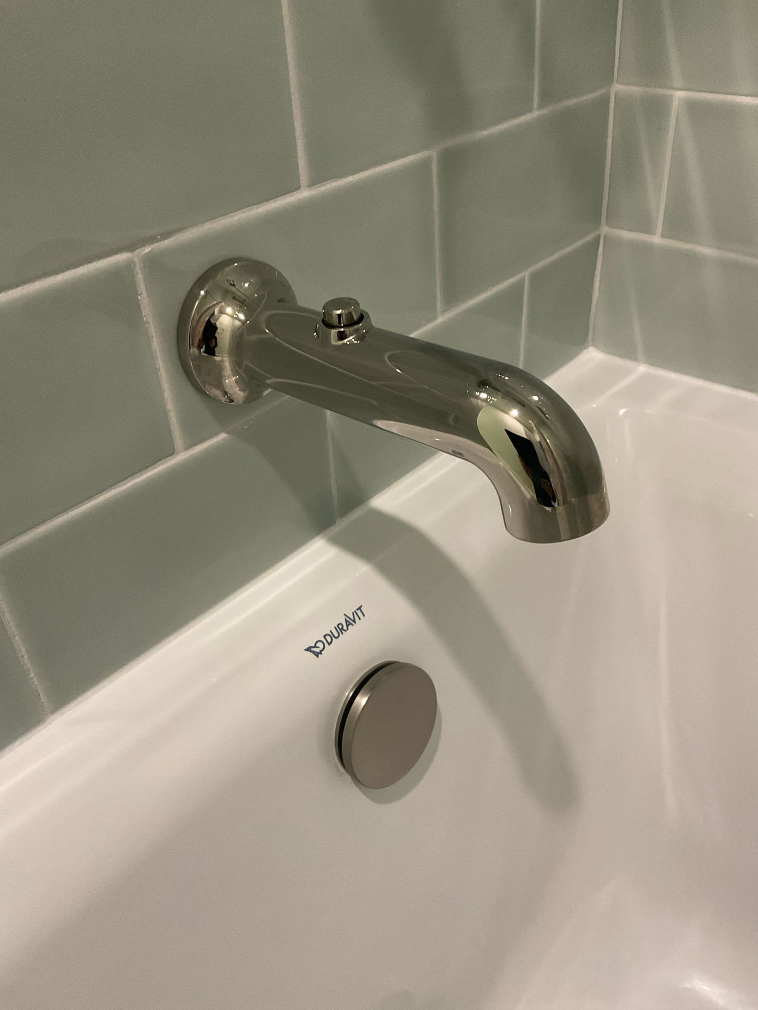 Replaced two brush nickel overflow plates with polish nickel plates , no charge 