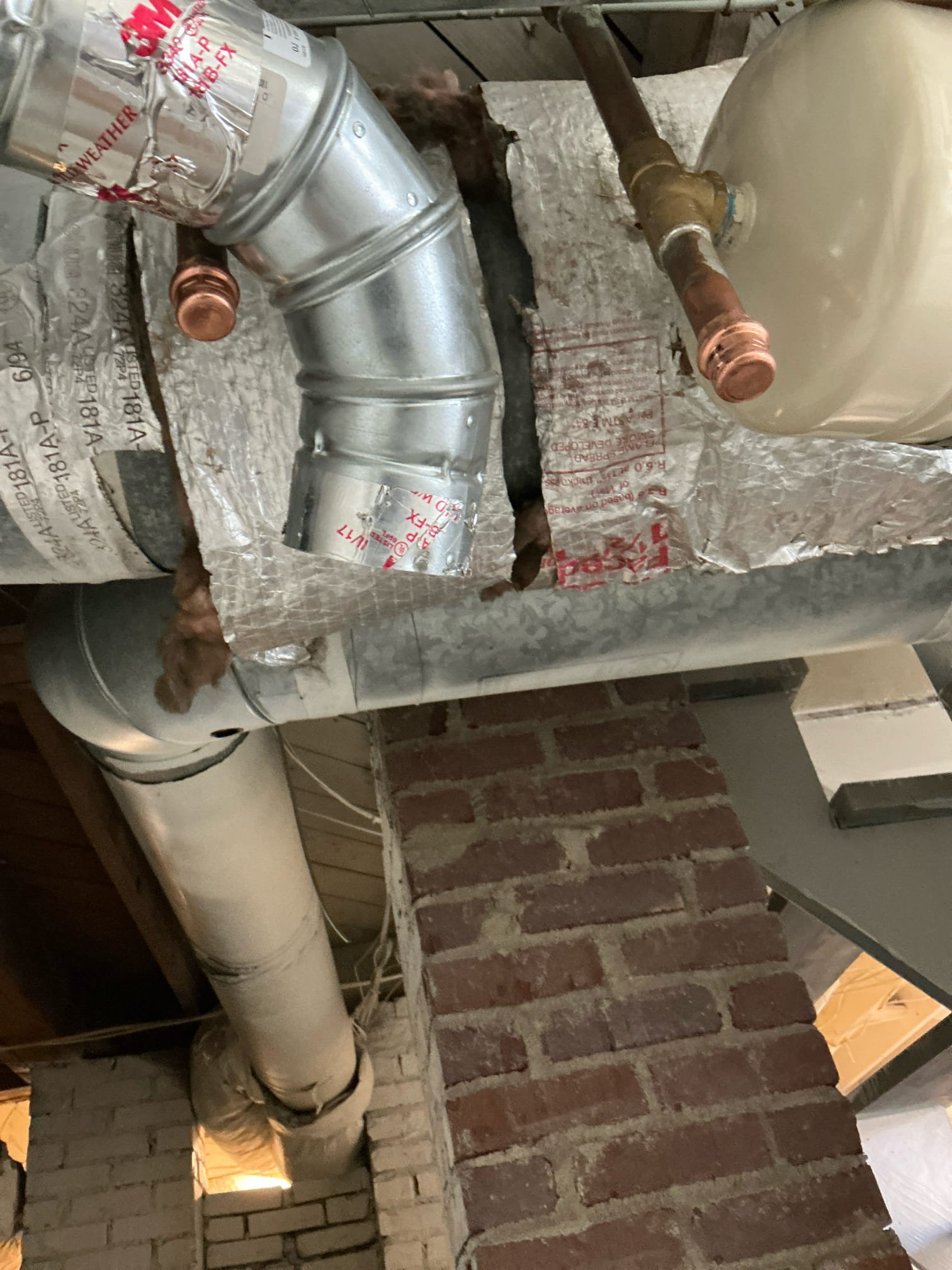 Removed 40 gallon natural gas water heater in basement. Capped off water and gas.