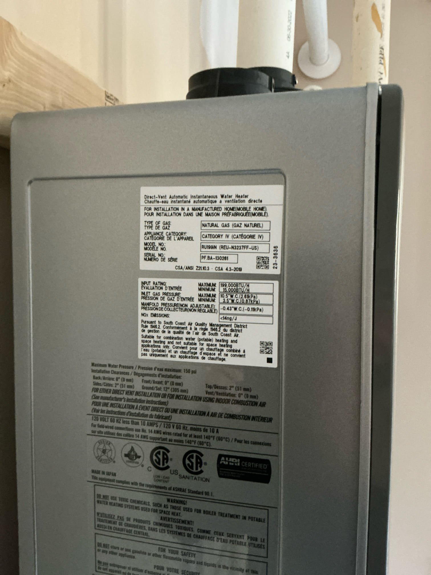 Returning Monday to flush two tankless water heaters and install new Moen Flo valve. 