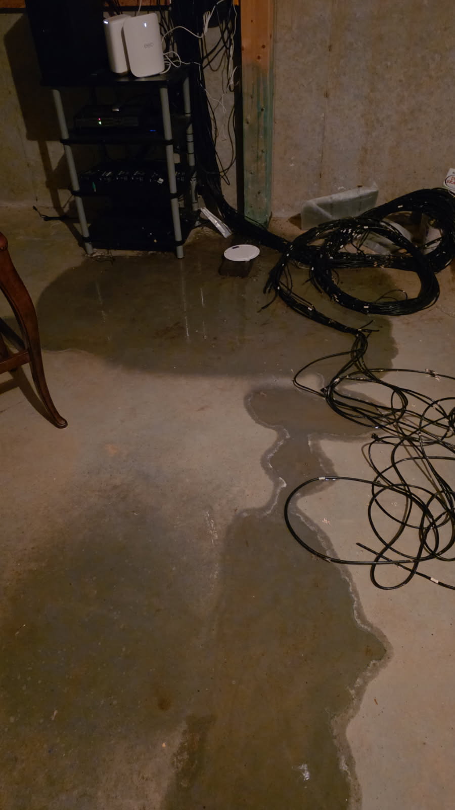 Today problem we have is water on basement floor from kitchen above , we cut drywall behind cooktop , found a pinhole leak  copper water for the pot filler , we replaced 4 feet pipe with add a new shut off valve 
We also noticed loose pot filler faucet , we can’t tell what brand , discussed replacing the pot filler , customer will order and for us come back to install it 