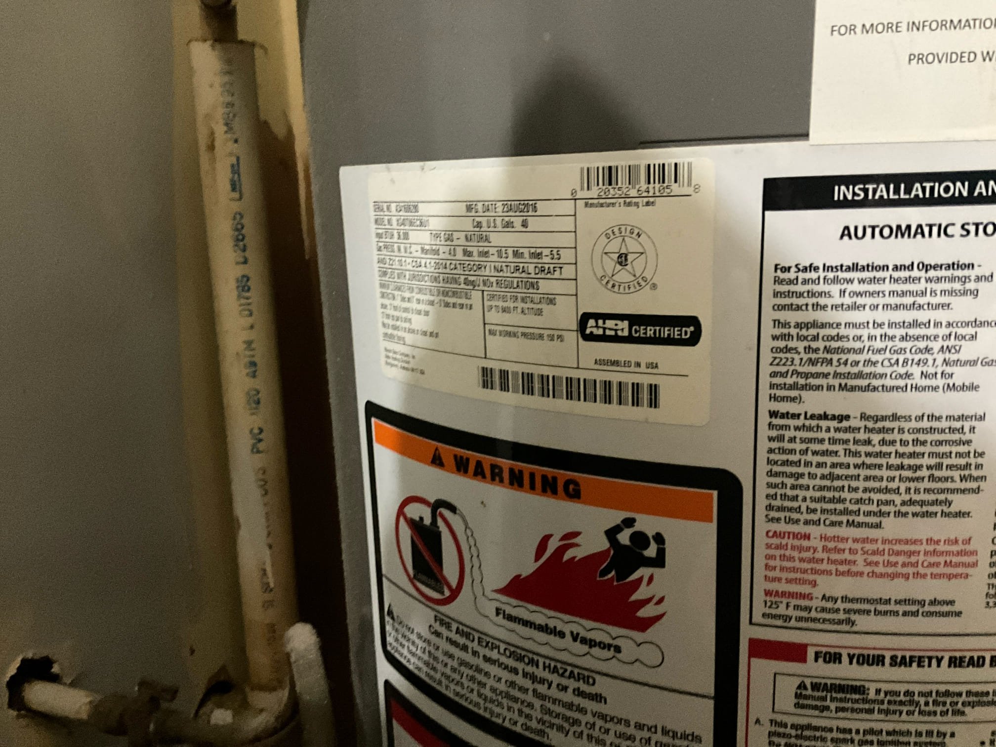 Customer had a Kohler toilet that had a bad flapper as well as an extremely slow fill valve. Made customer aware that whether we repair or replace, that the stop may also need to be changed if it has broken apart on the washer and either isn’t holding or is clogged up. Also left price to replace the water heater because the unit is almost 10 years old and spoke with customer about pricing for when it crosses that 10 years old threshold for the age of the heater. 