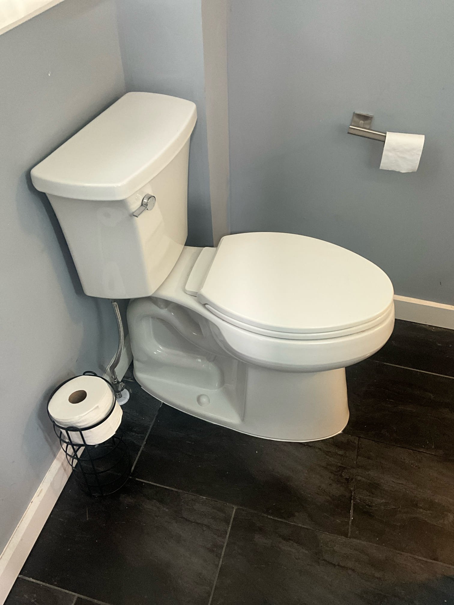 Customer had a bathroom group that had backed up on the slab portion of the basement. Pulled toilet and ran camera to clear soft tissue blockage. Noted to customer that there is cast still on the toilet line before it reaches the lined pipe going out of the home. There is a portion of the cast right before it transitions to the lined pipe where there is back slope at a fitting. This causes the water to break when coming through and makes stoppages more likely. Informed customer that if that bathroom group becomes a repeat offender the long term solution is to cut slab and repair the line to eliminate back slope. Tested work to ensure proper function and no leaks. None were found. Chen Plumbing doesn’t warranty stoppages due to age and cinditi9n of the drain pipes. Spoke with customer about house pressure and age of the water heater. 