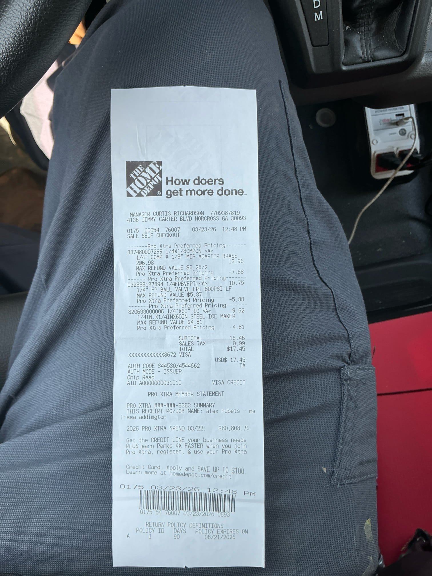 Shut off water to ice maker line under sink, 1/4 turn shut off. Drain line and remove old copper ice maker line. Install new 1/4” inline shut off valve and install new stainless steel braided supply line. Test for proper operation. Informed customer where secondary shut off for ice maker is under the kitchen sink in case of any emergencies. 