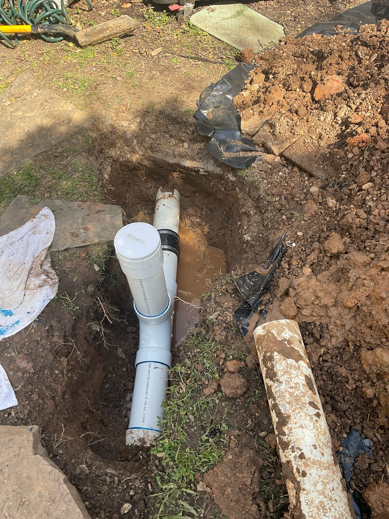Today we found problem with back up main sewer line and caused both toilet gurgling , we removed and reset toilet , snake , camera , located problem outside  , 