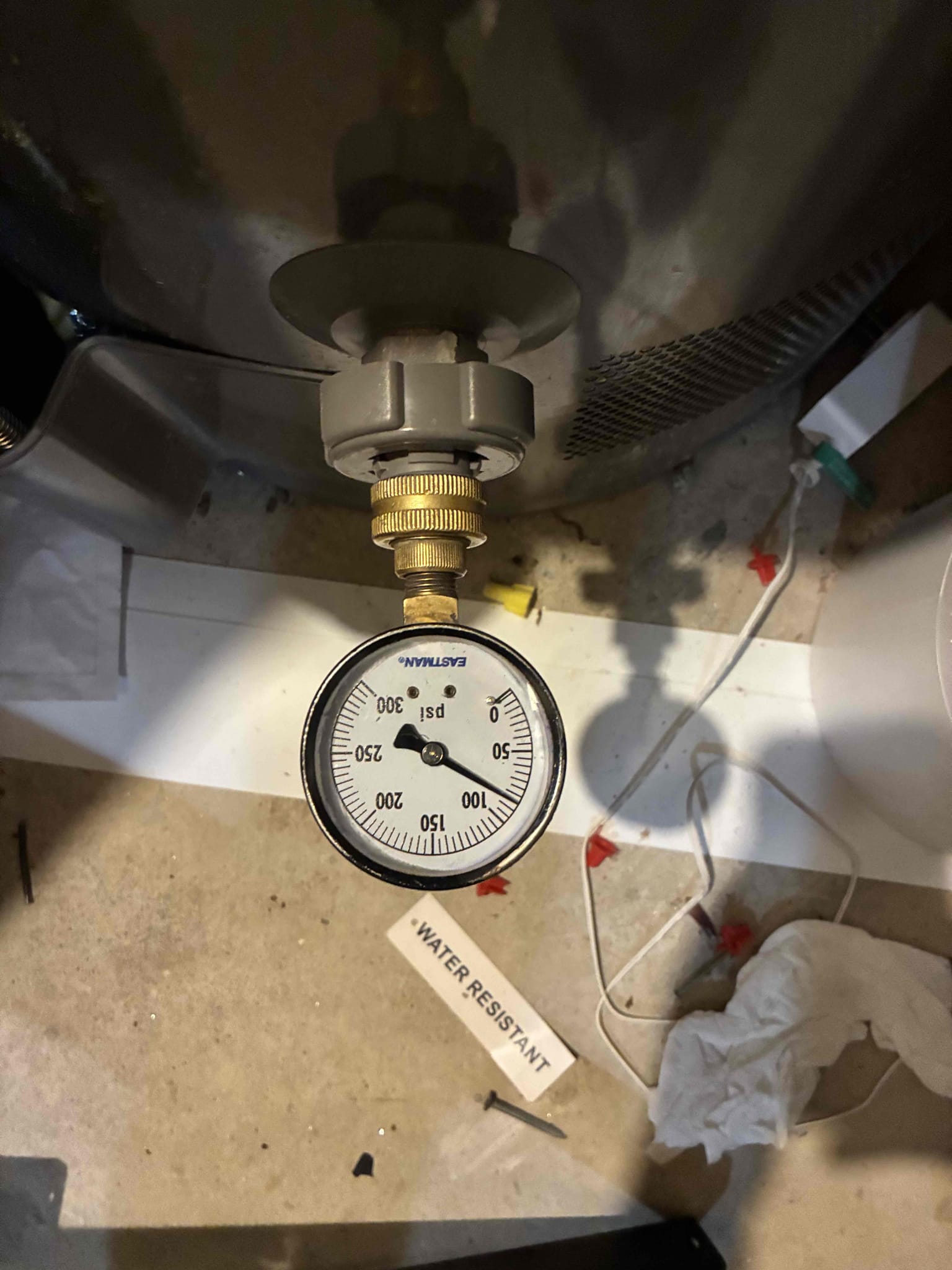 Customer had leak coming from shower cartridge. Customer attempted to remove handle but stripped set. Screw was unable to get set screw loose had to cut/drill through handle in order to replace cartridge. Customer is ordering new handle. Also check pressure found pressure to be at 75 psi and suggested to replace PRV. Gave options for replacement/repairs.  Replaced shower cartridge with 1400 series Delta type P. Also replaced PRV in basement. After work was complete check for leaks and proper function.