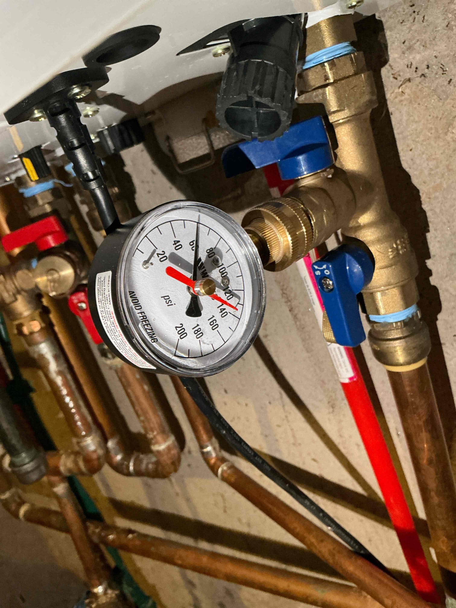 In powder room toilet. Rebuild toilet with new fill valve, flapper, and toilet supply line. Test for proper operation 