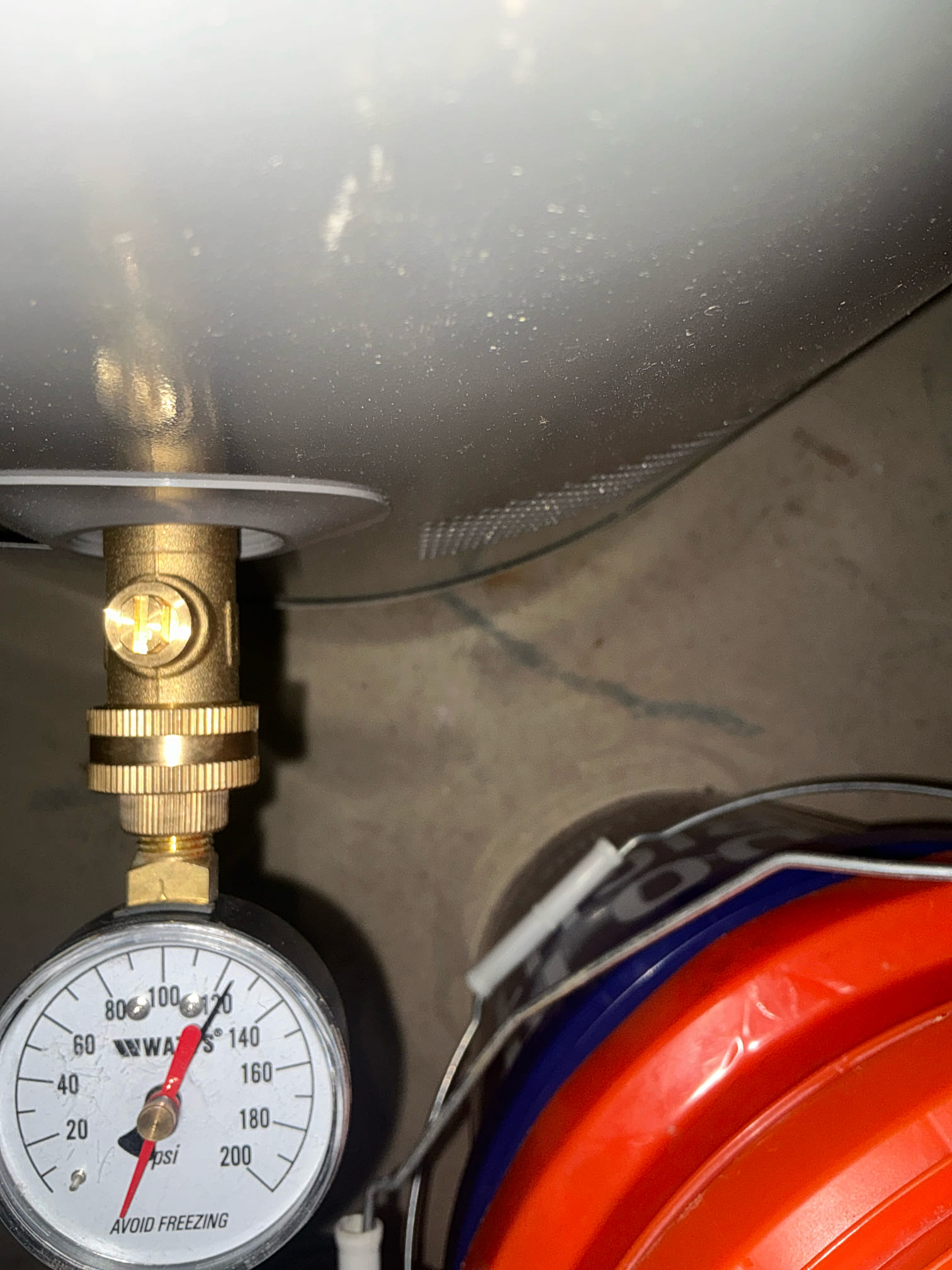 Found upstairs lavatory faucet spouts loose. Tighten lavatory spouts and caulked to counter top. Toilet in upstairs powder room leaking from base. Pulled toilet in powder room and reset with new wax seal. Caulked toilet to floor. Found water pressure at 120 psi recommended replacing Prv. Sheetrock will have to be removed. Informed customer we do not repair Sheetrock.