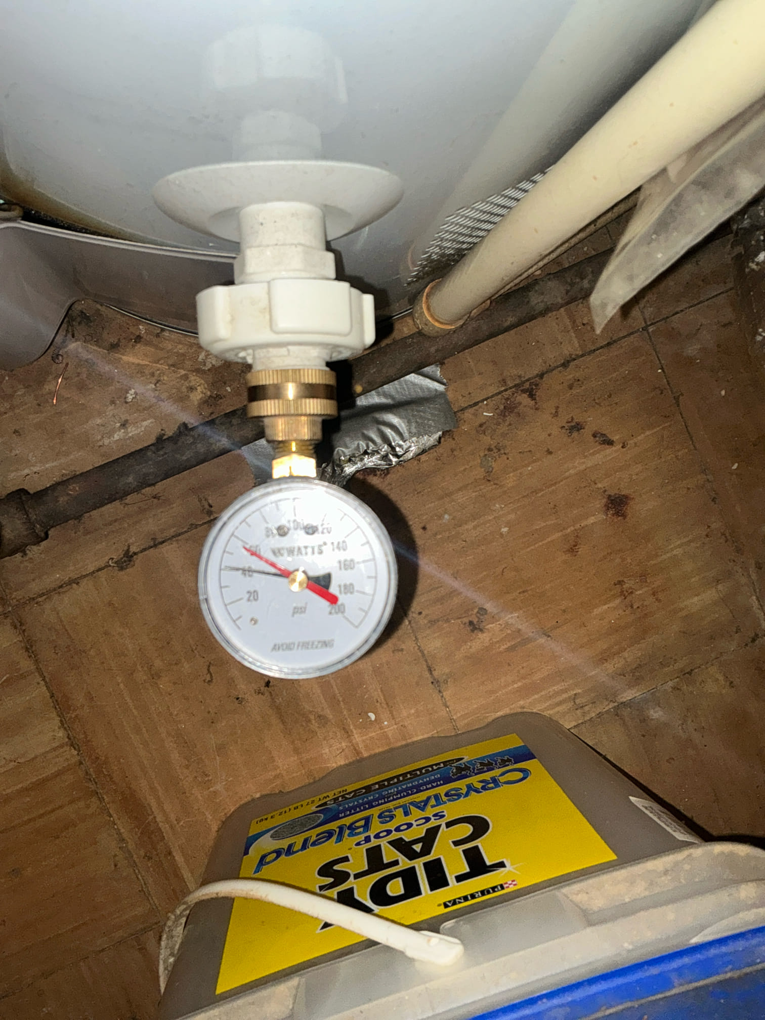 Found master restroom lavatory faucet leaking and lavatory drain leaking. Replaced master restroom faucet with new delta single handle lavatory faucet. Tested for leaks no issues at this time. Recommend replacing 14 year old water heater in mechanical room due to age.