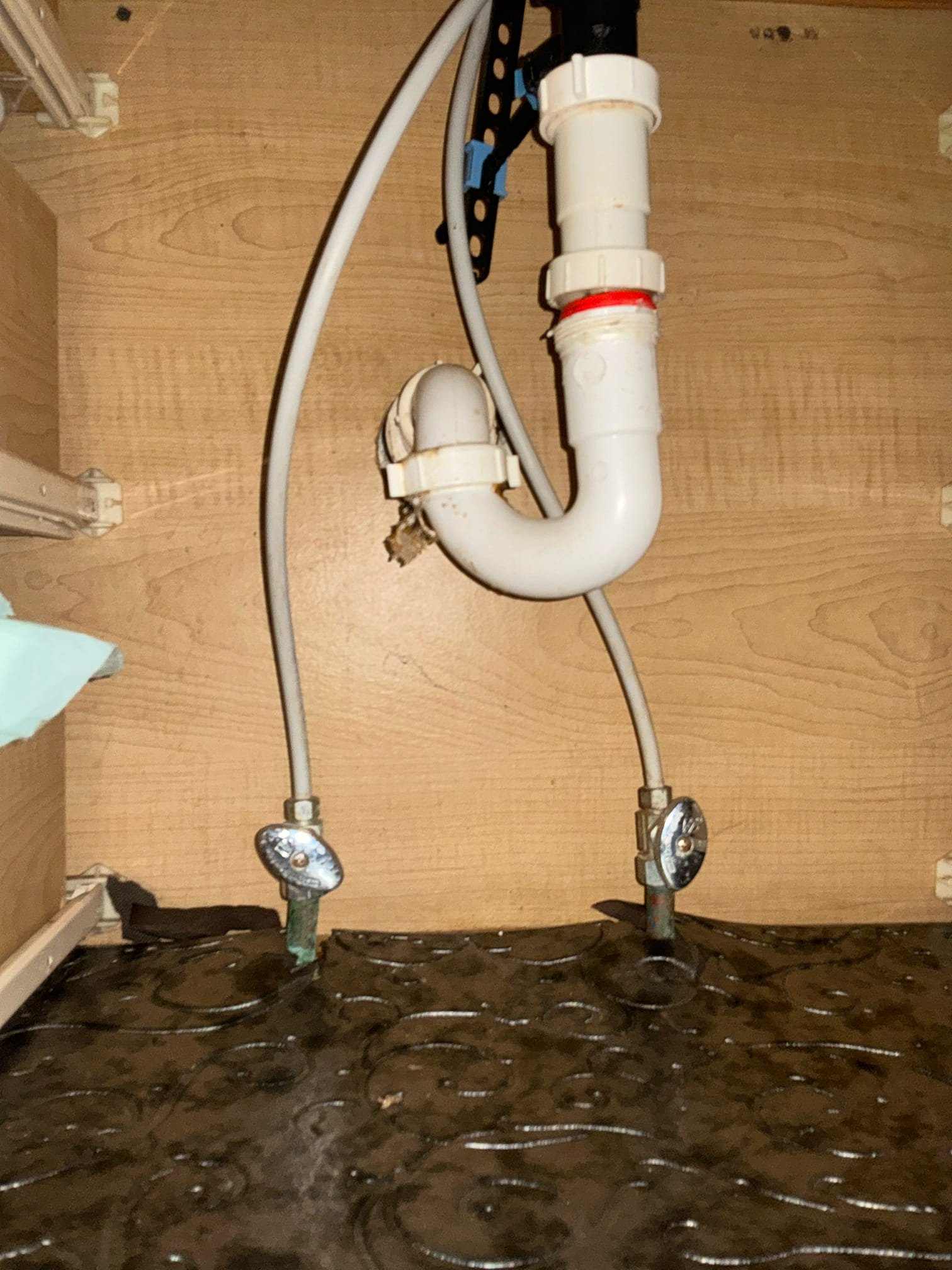 Found master restroom lavatory faucet leaking and lavatory drain leaking. Replaced master restroom faucet with new delta single handle lavatory faucet. Tested for leaks no issues at this time. Recommend replacing 14 year old water heater in mechanical room due to age.